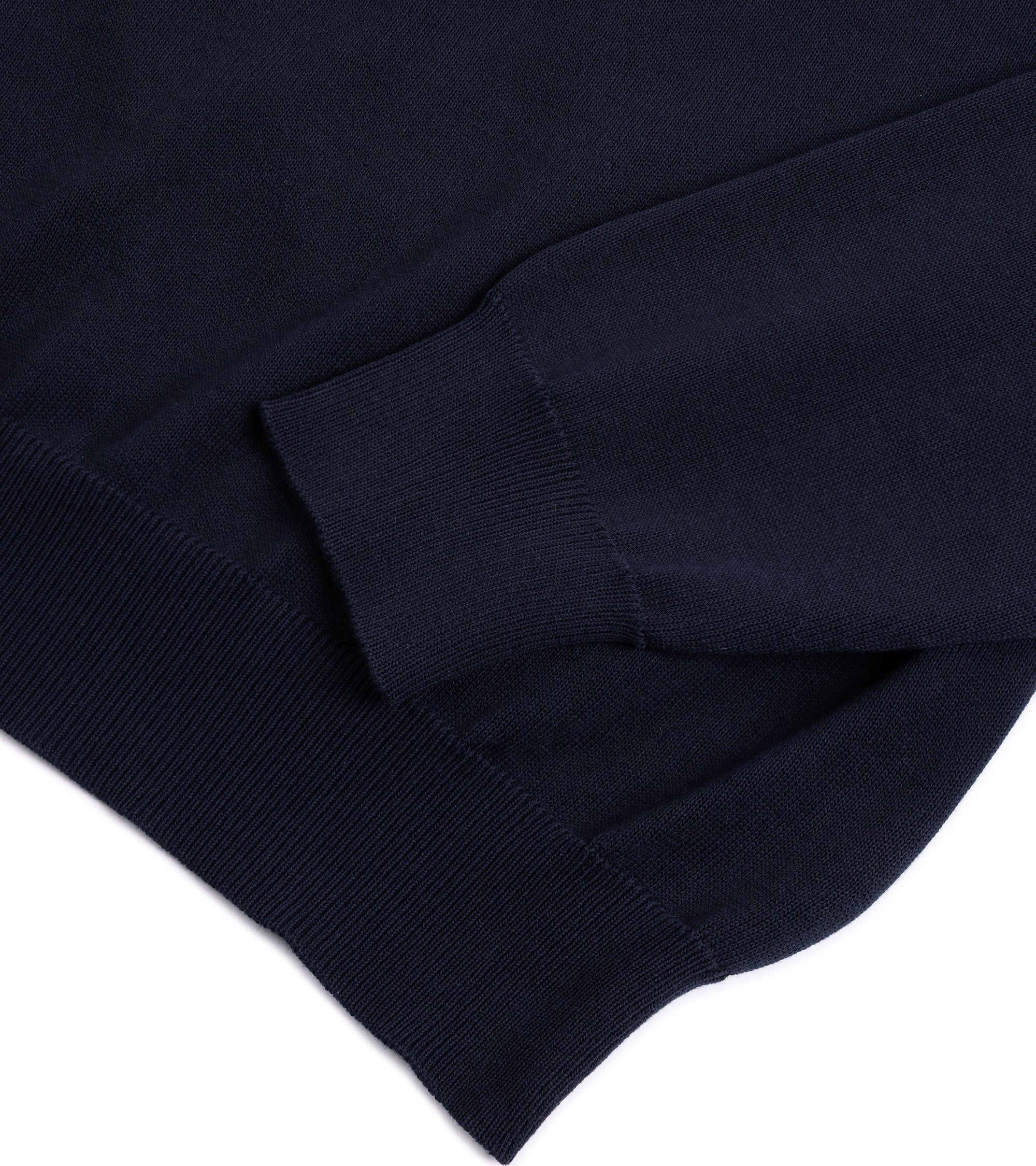 Zanone Cotton Crepe Long Sleeve Crew Neck Sweater: Navy