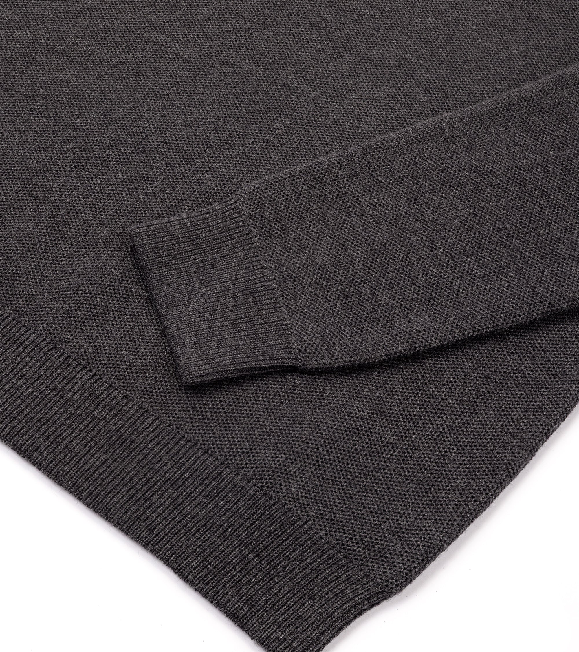 Zanone Wool Honeycomb Crew Neck Sweater: Grey