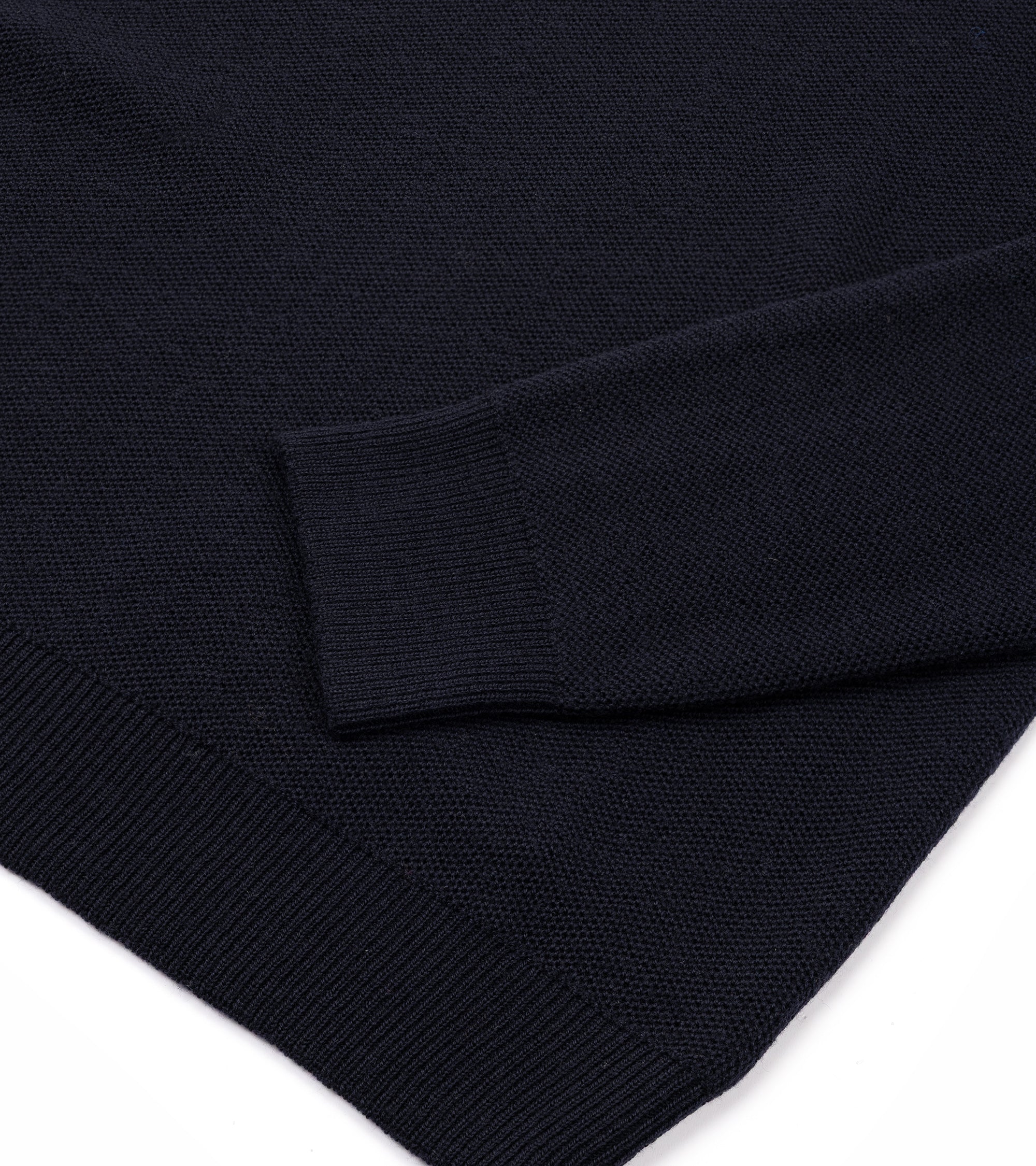Zanone Wool Honeycomb Crew Neck Sweater: Navy
