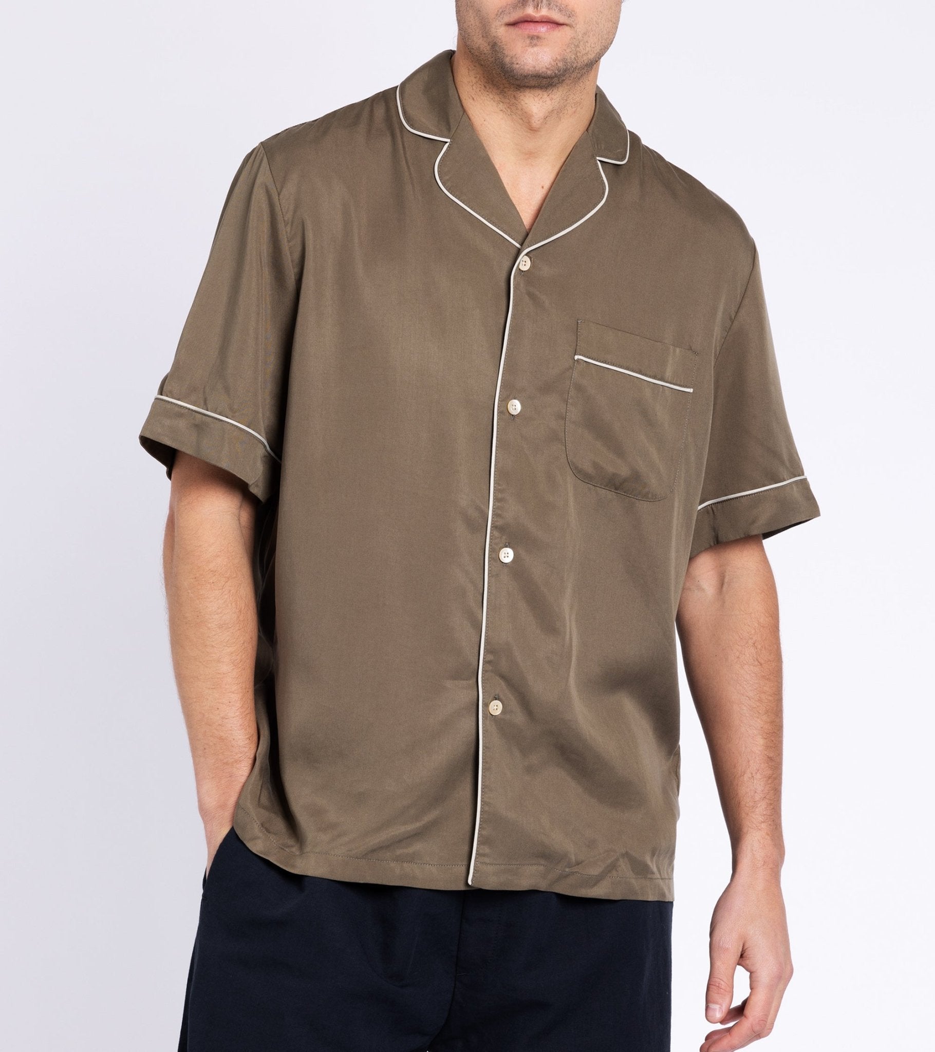 A Kind of Guise Tencel Cesare Shirt: Melted Sage - Trunk Clothiers
