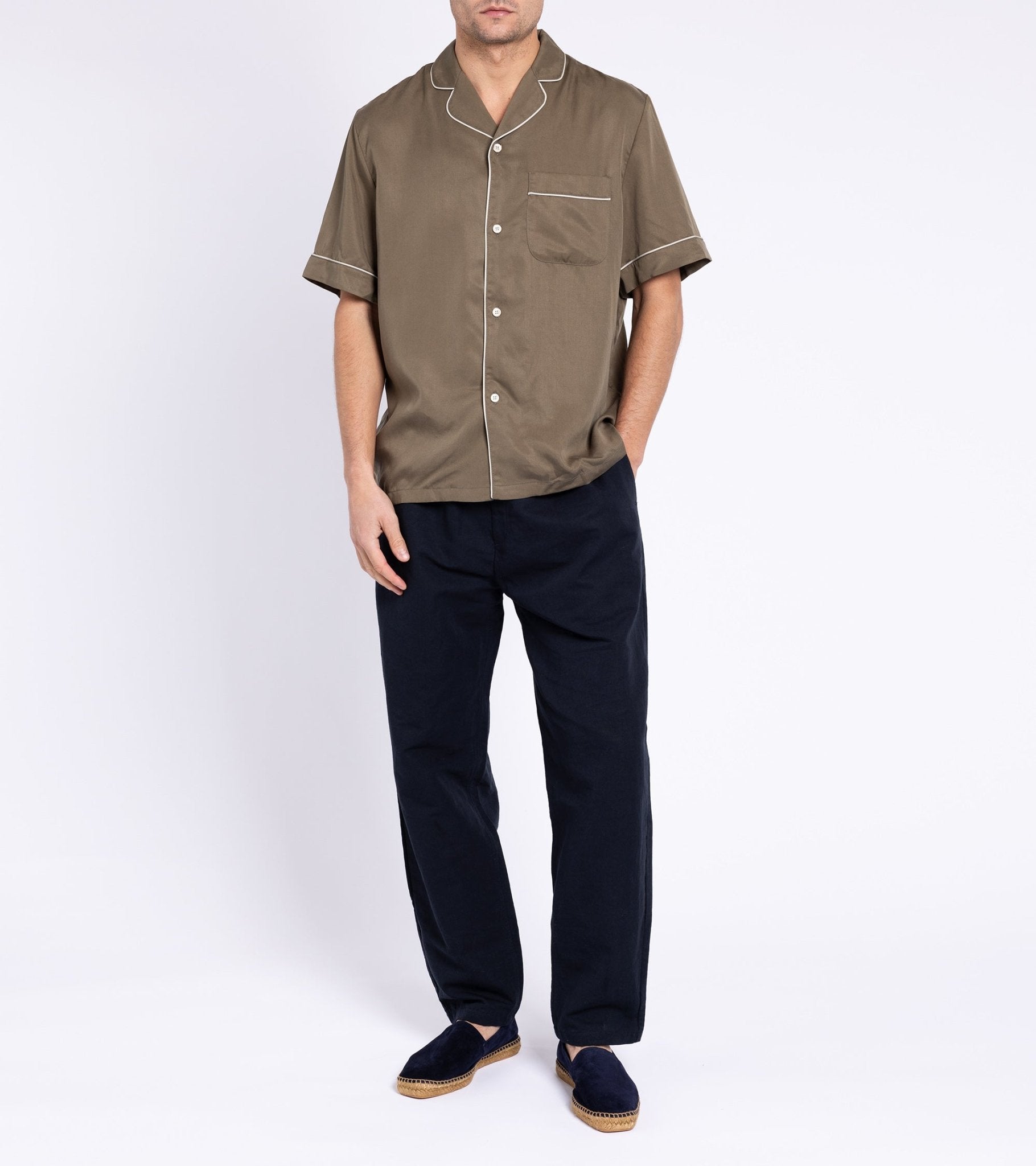 A Kind of Guise Tencel Cesare Shirt: Melted Sage - Trunk Clothiers