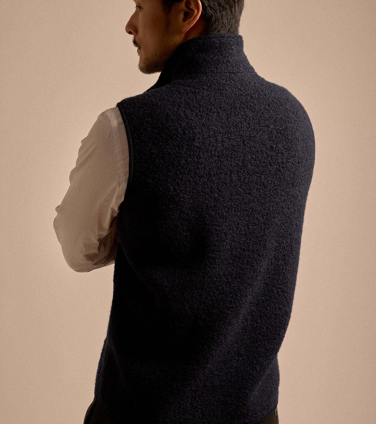 Alpe Piano Fedele Boucle Wool Vest: Navy
