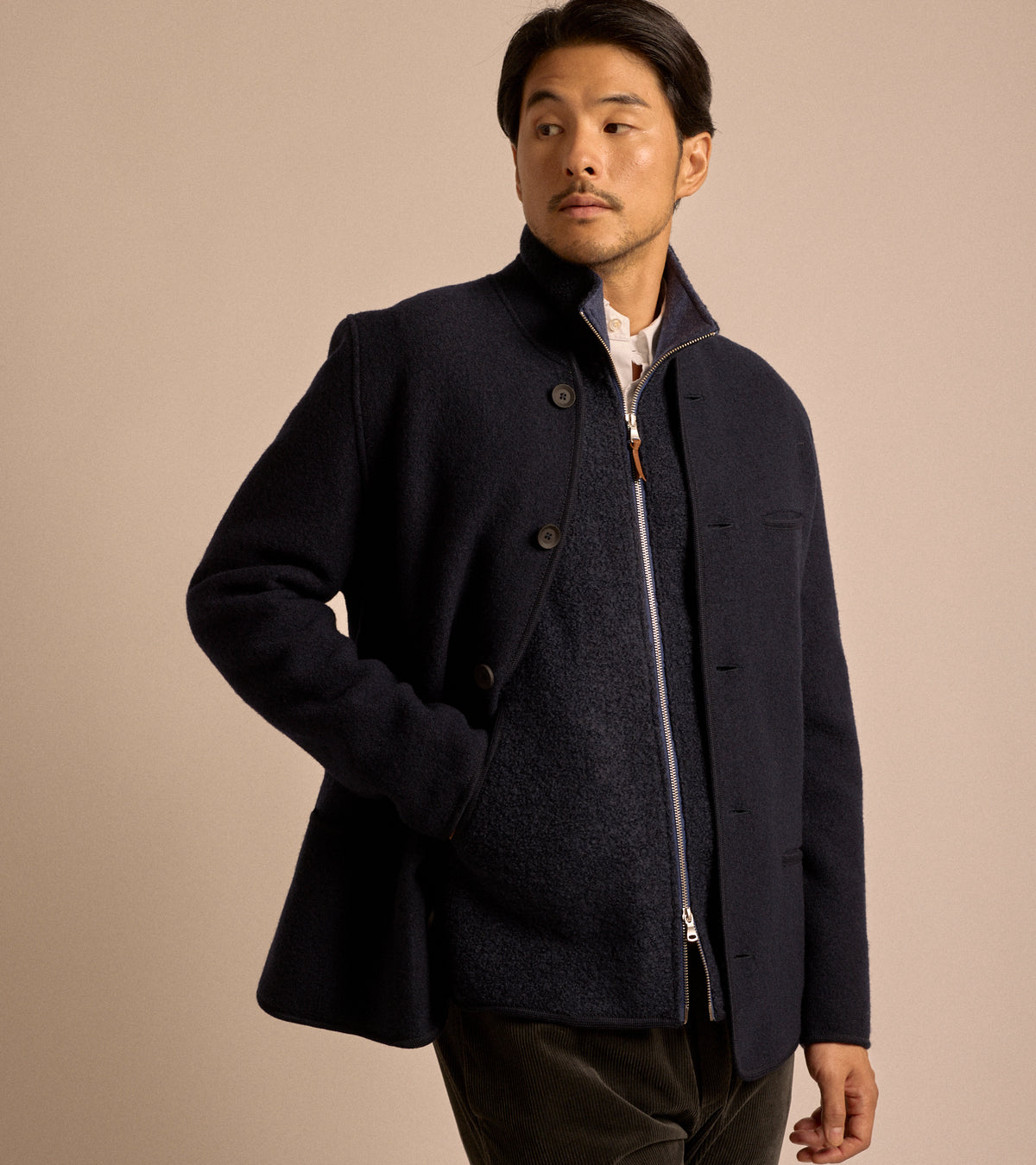 Alpe Piano Francesco Felted Wool Jacket: Navy