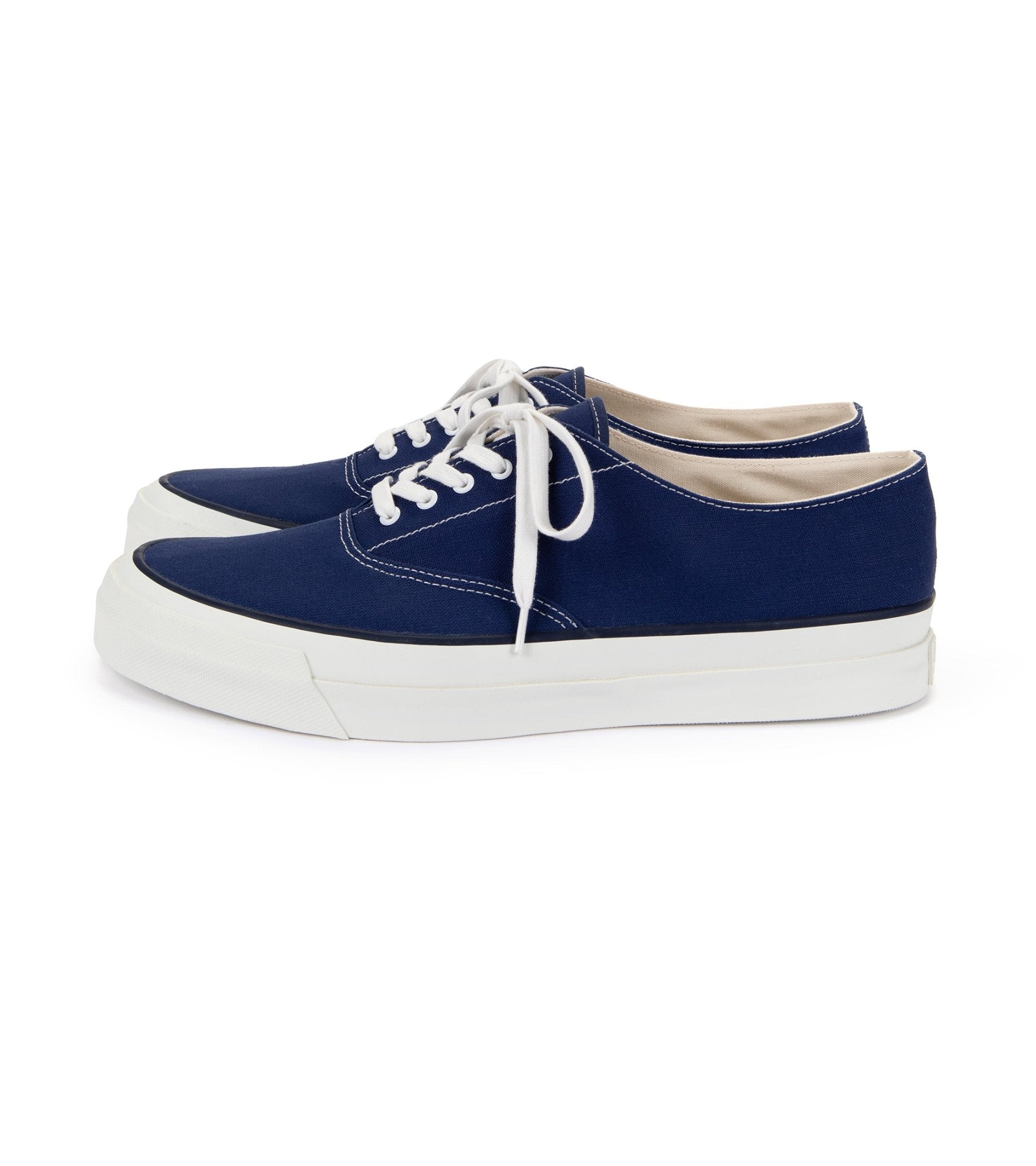 Asahi M014 Canvas Deck Shoes: Navy - Trunk Clothiers