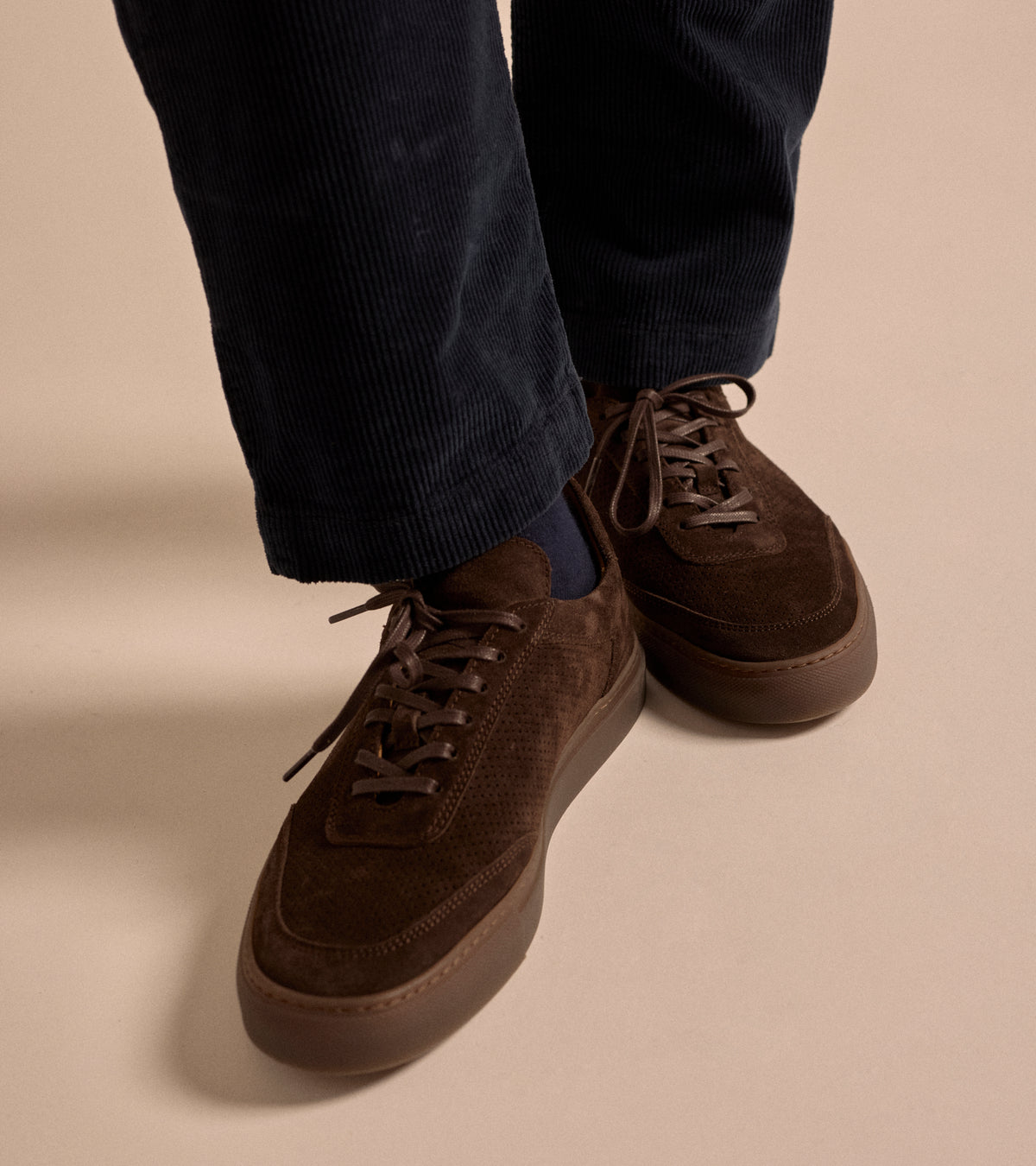 CQP Atrium Suede Sneaker: Dark Brown