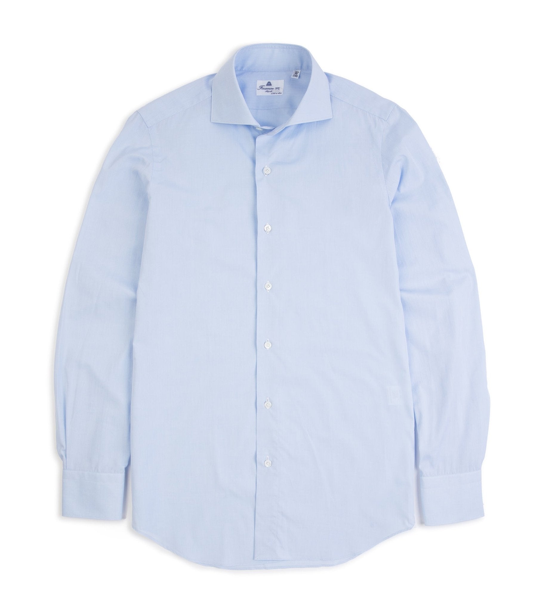 white christmas dresses Finamore Milano Eduardo 170 Giza Cotton Formal Shirt: Blue