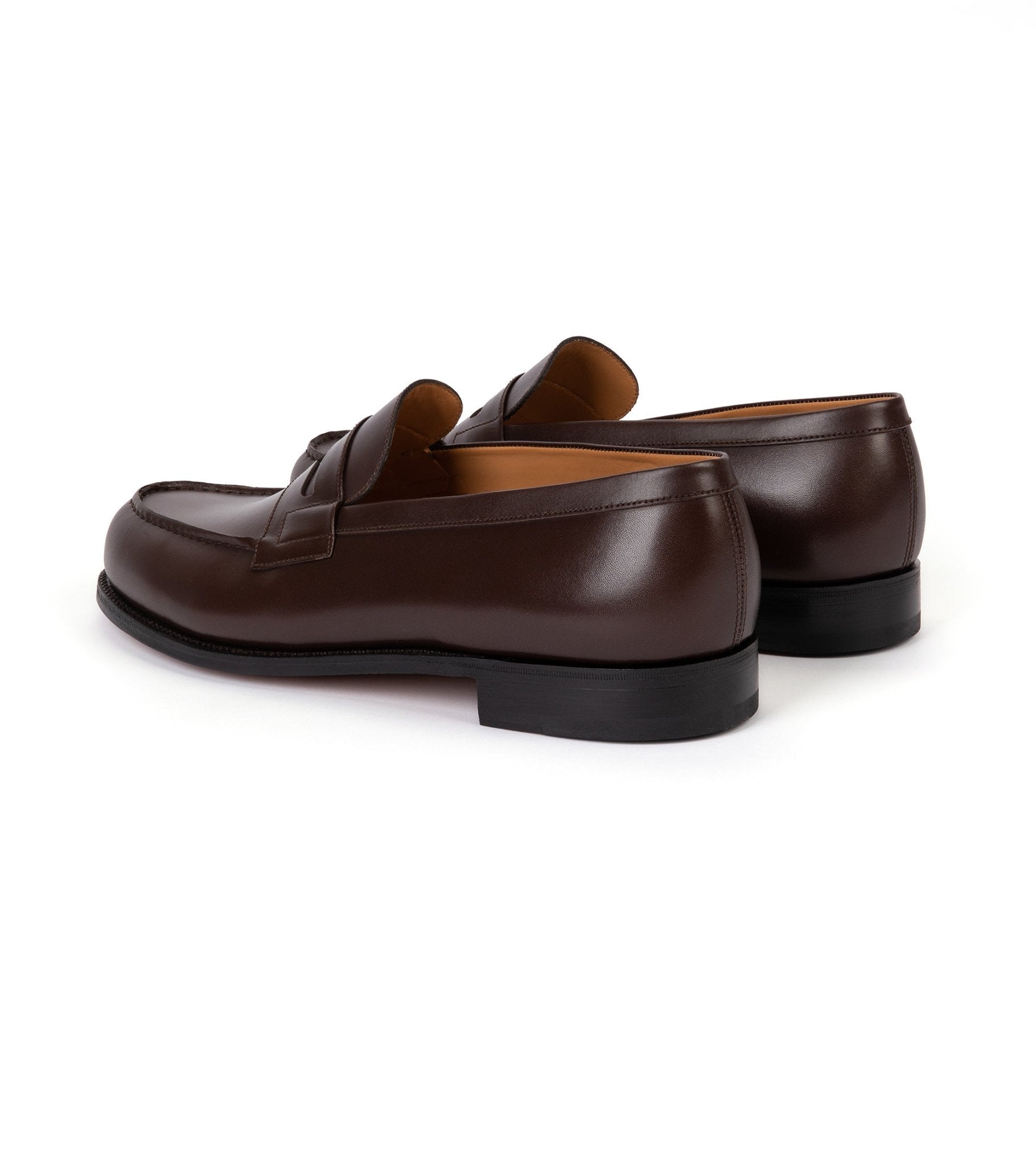 J.M. Weston Boxcalf Leather 180 Loafer: Dark Brown - Trunk Clothiers