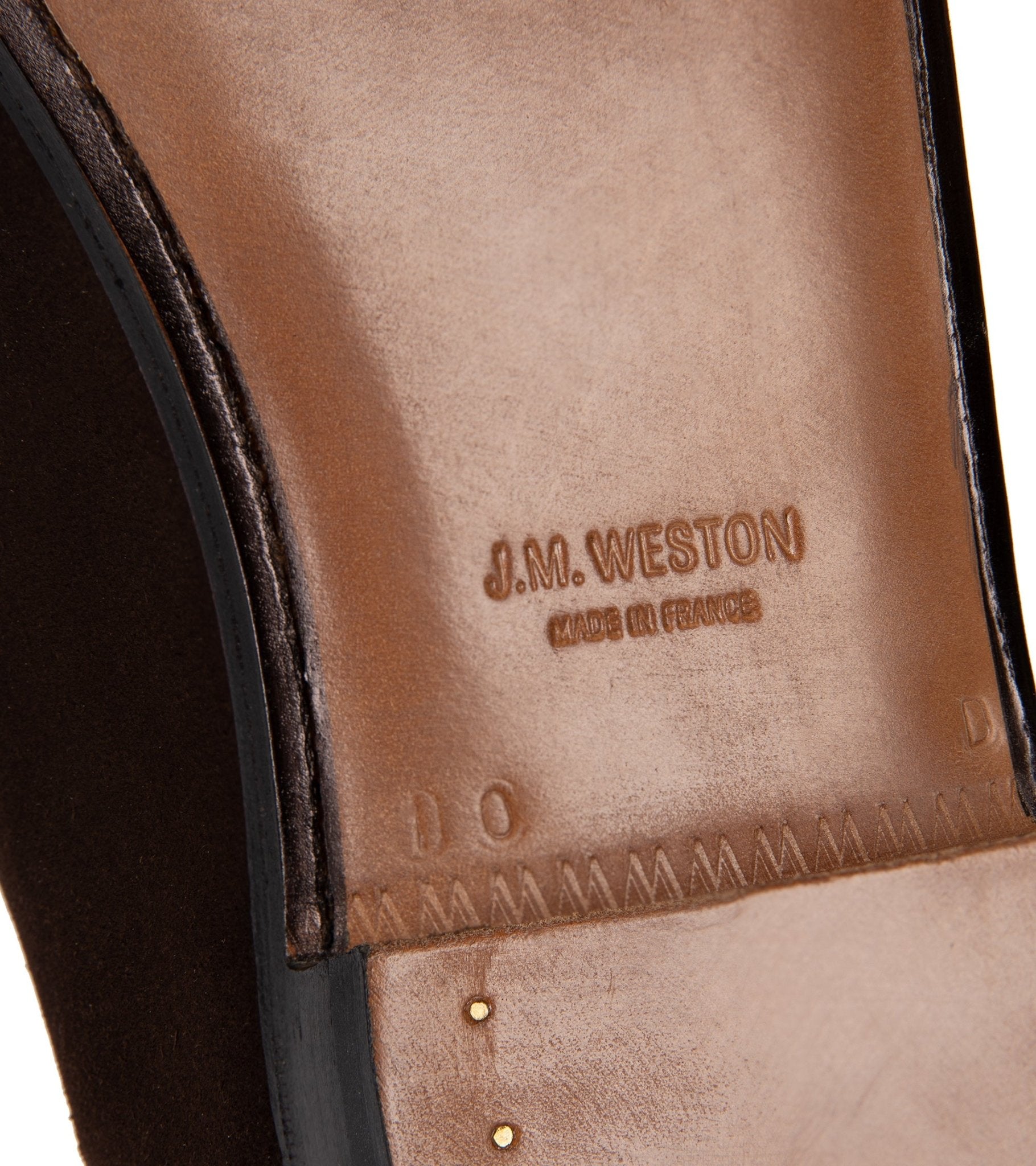 J.M. Weston Calfskin Suede 180 Loafer: Brown - Trunk Clothiers