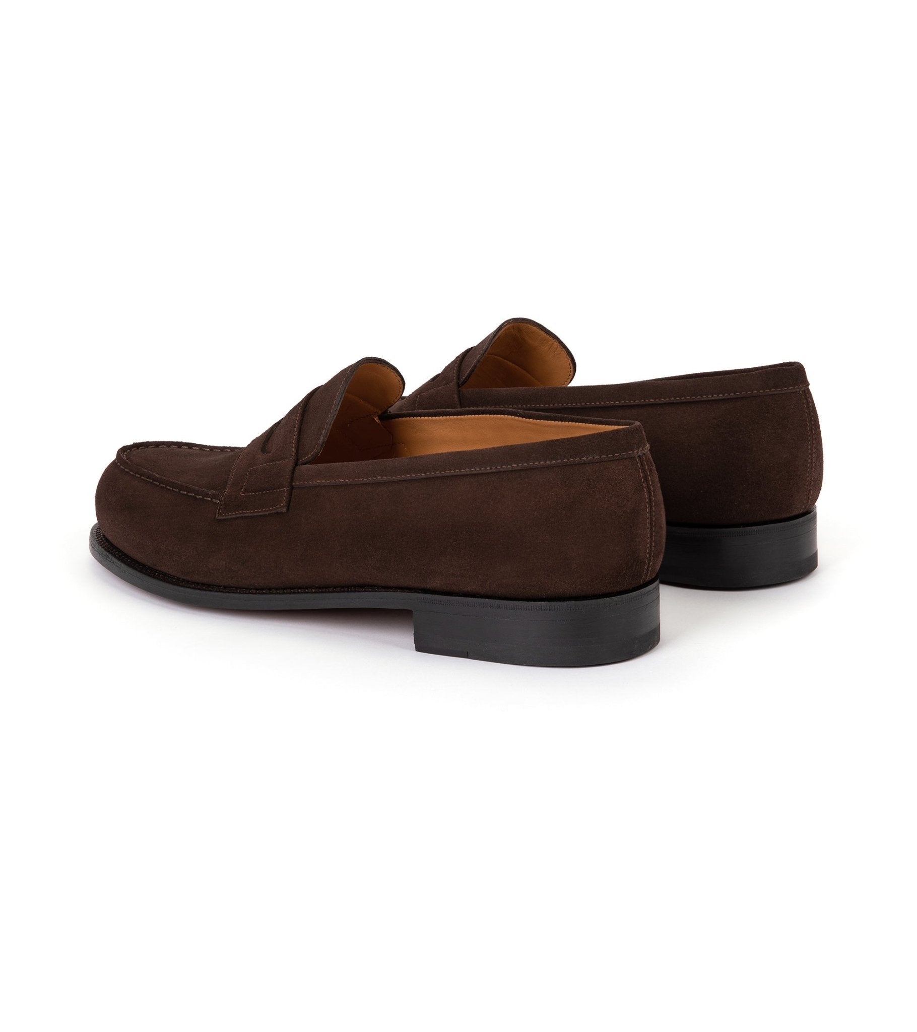J.M. Weston Calfskin Suede 180 Loafer: Brown - Trunk Clothiers