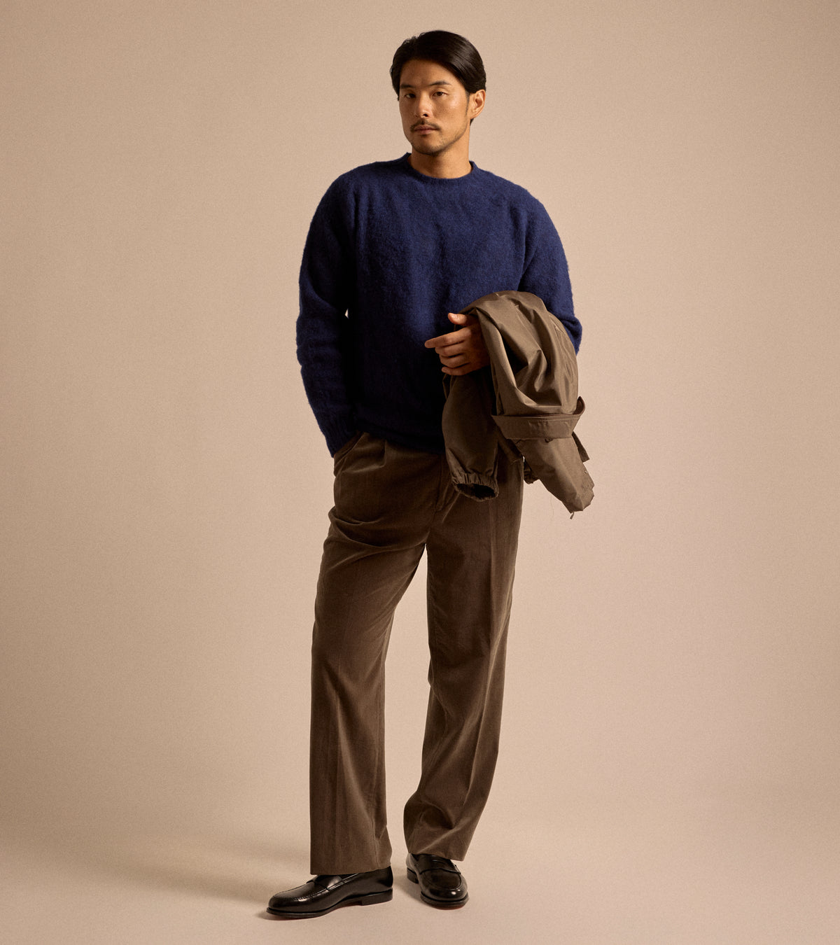 Kaptain Sunshine Cotton Corduroy Shoecut Slacks: Brown