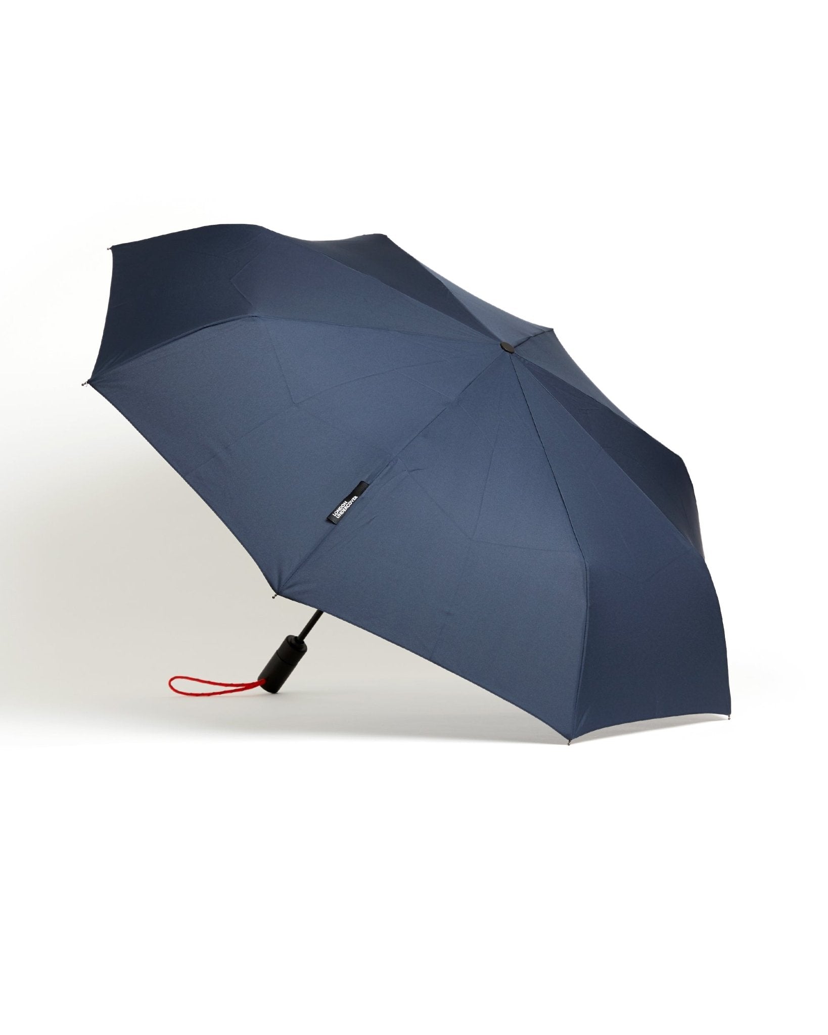 London Undercover Auto Push Button Compact Umbrella: Navy - Trunk Clothiers