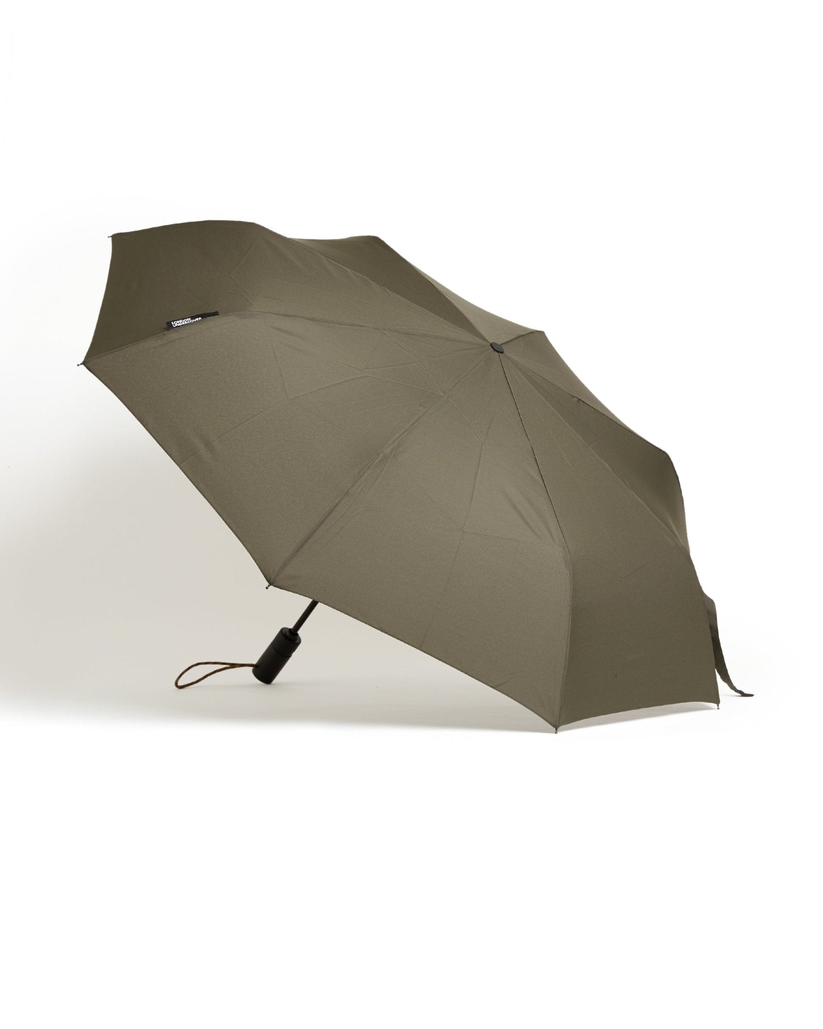 London Undercover Auto Push Button Compact Umbrella: Olive - Trunk Clothiers
