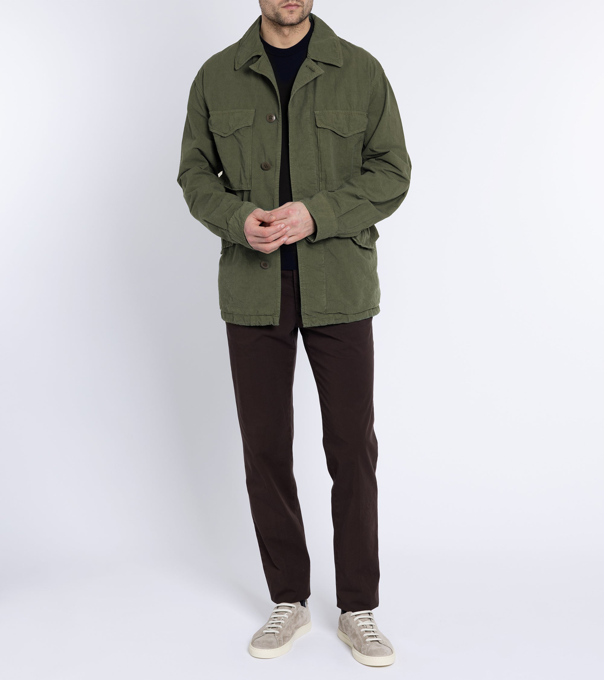 Sage de Cret High Density Cotton Hemp M-65 Jacket: Olive