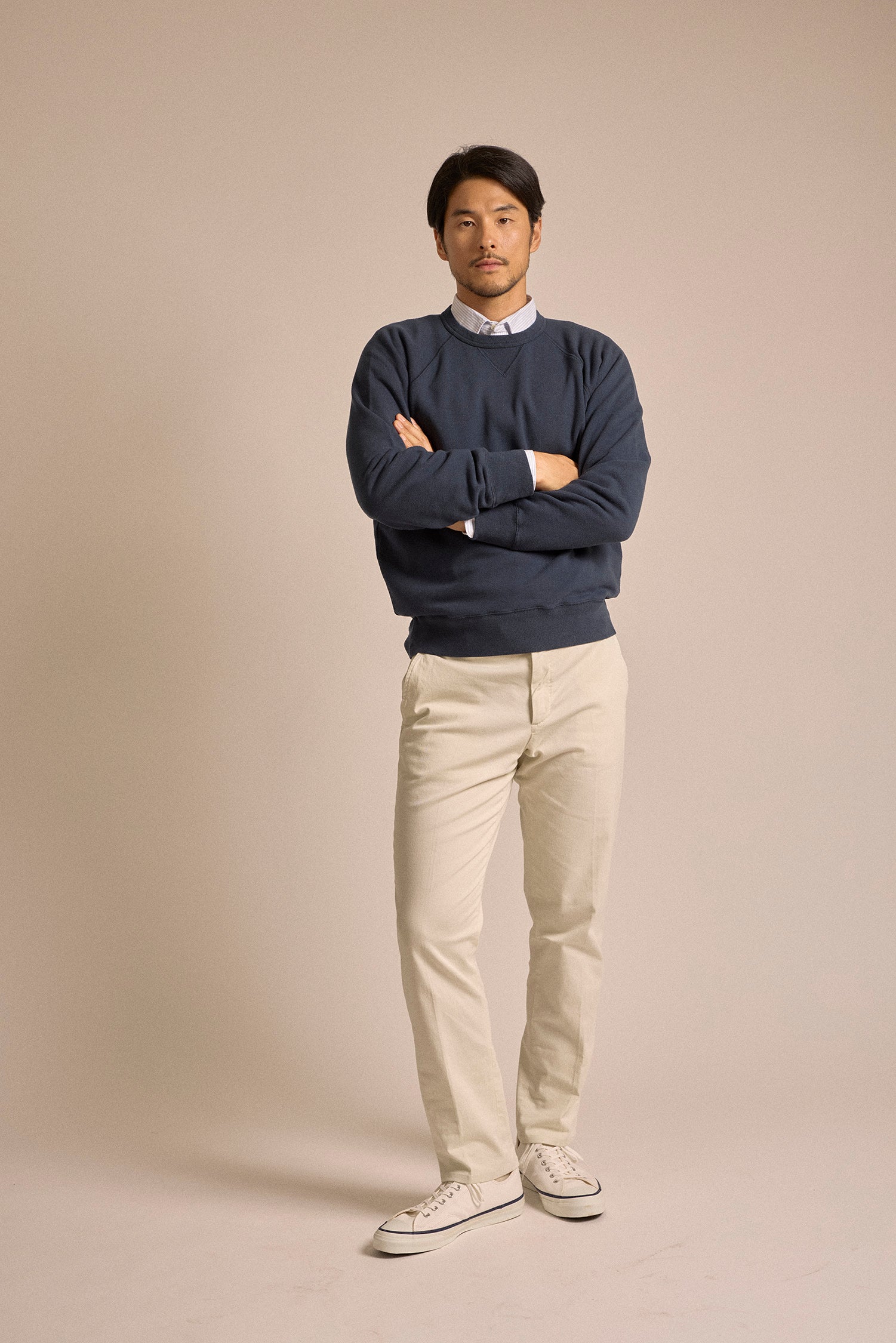 Trunk Cooper Cotton Crew Neck Sweatshirt: Navy