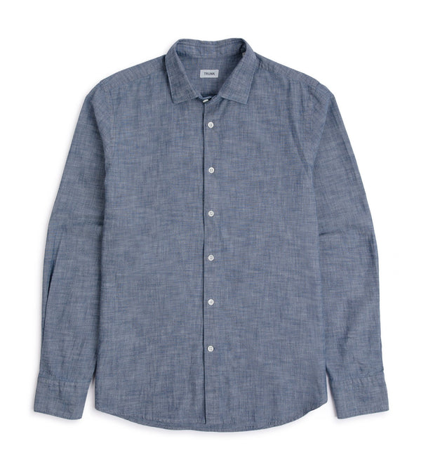 Trunk Austin Japanese Chambray Shirt: Dark Blue - Trunk Clothiers