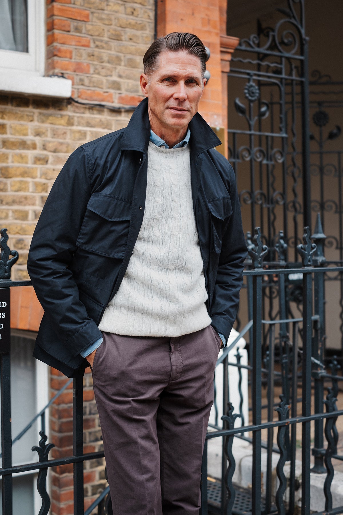 Trunk Blandford Waxed Cotton Field Jacket: Navy