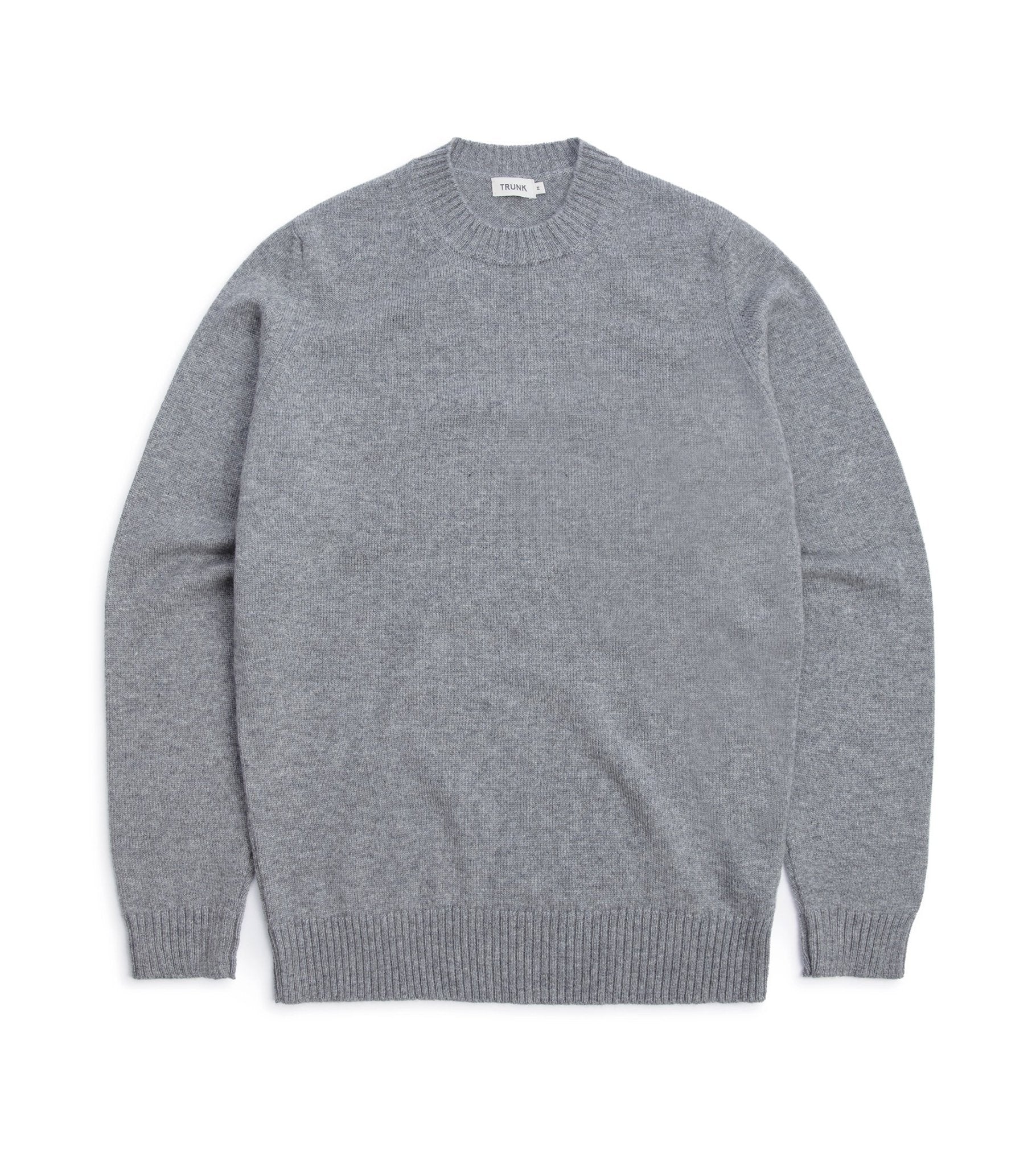 Trunk Dover Cashmere Crew Neck Sweater: Grey - Trunk Clothiers