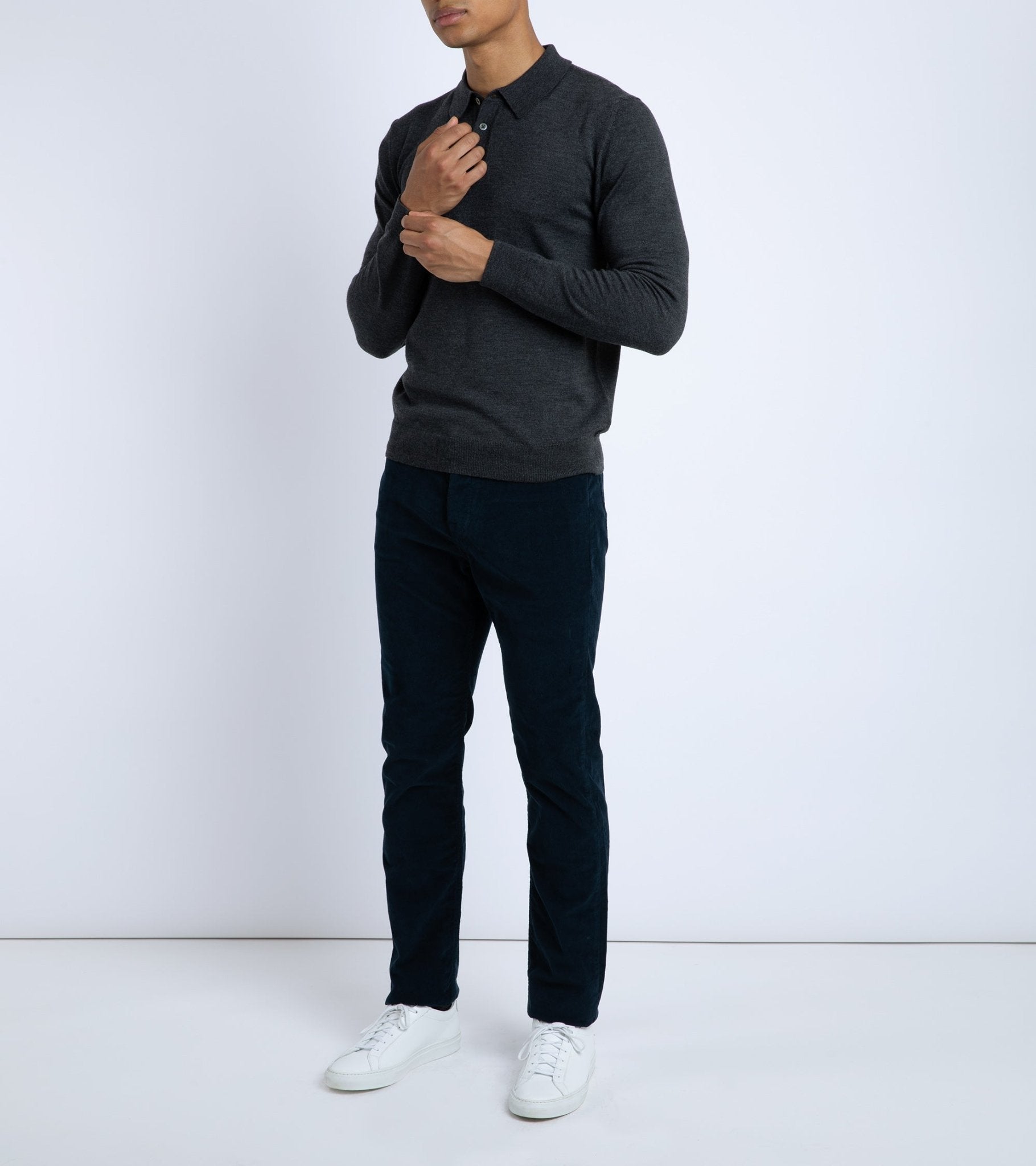 Trunk Duke Corduroy 5 Pocket Trousers: Navy - Trunk Clothiers