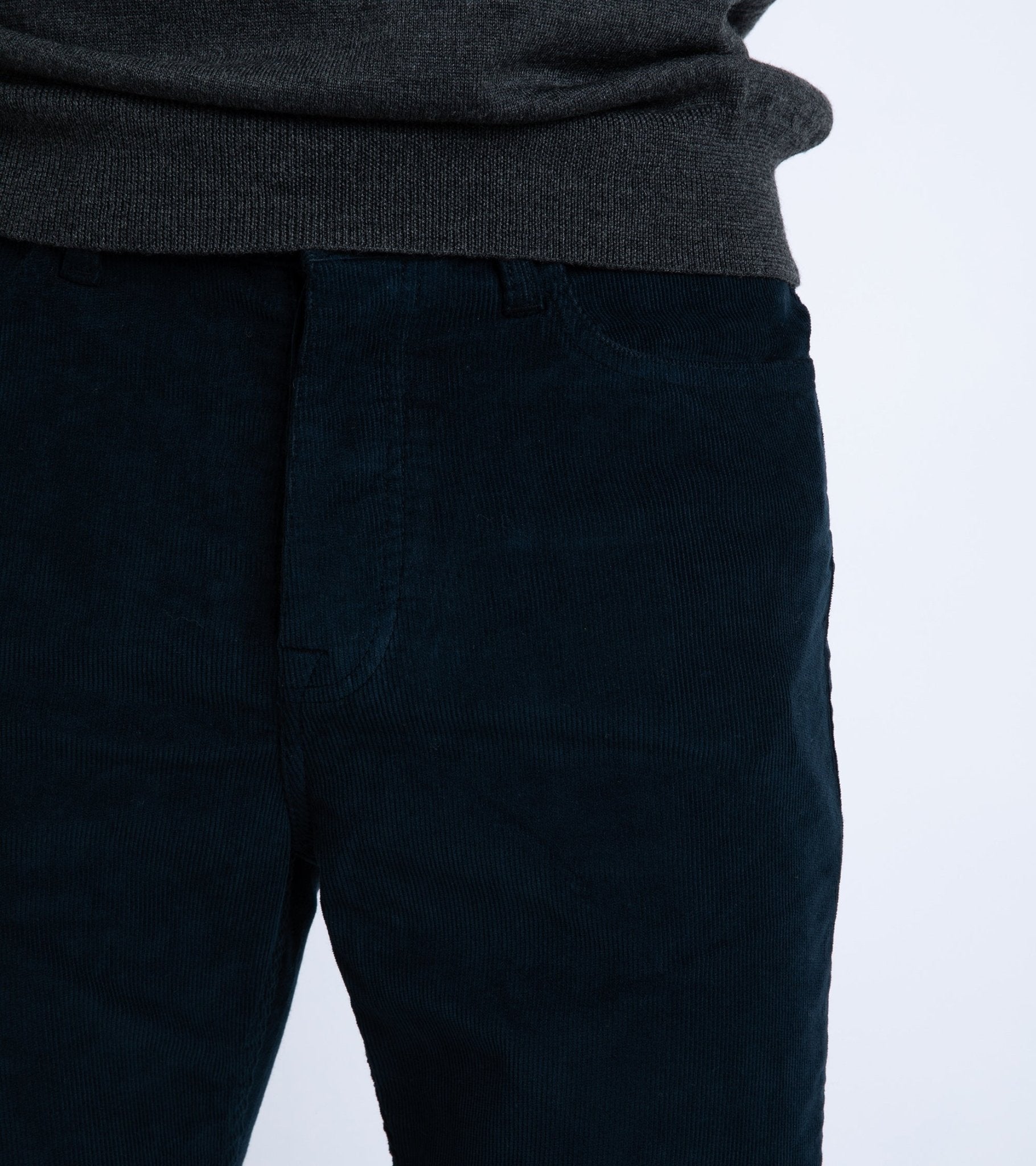 Trunk Duke Corduroy 5 Pocket Trousers: Navy - Trunk Clothiers