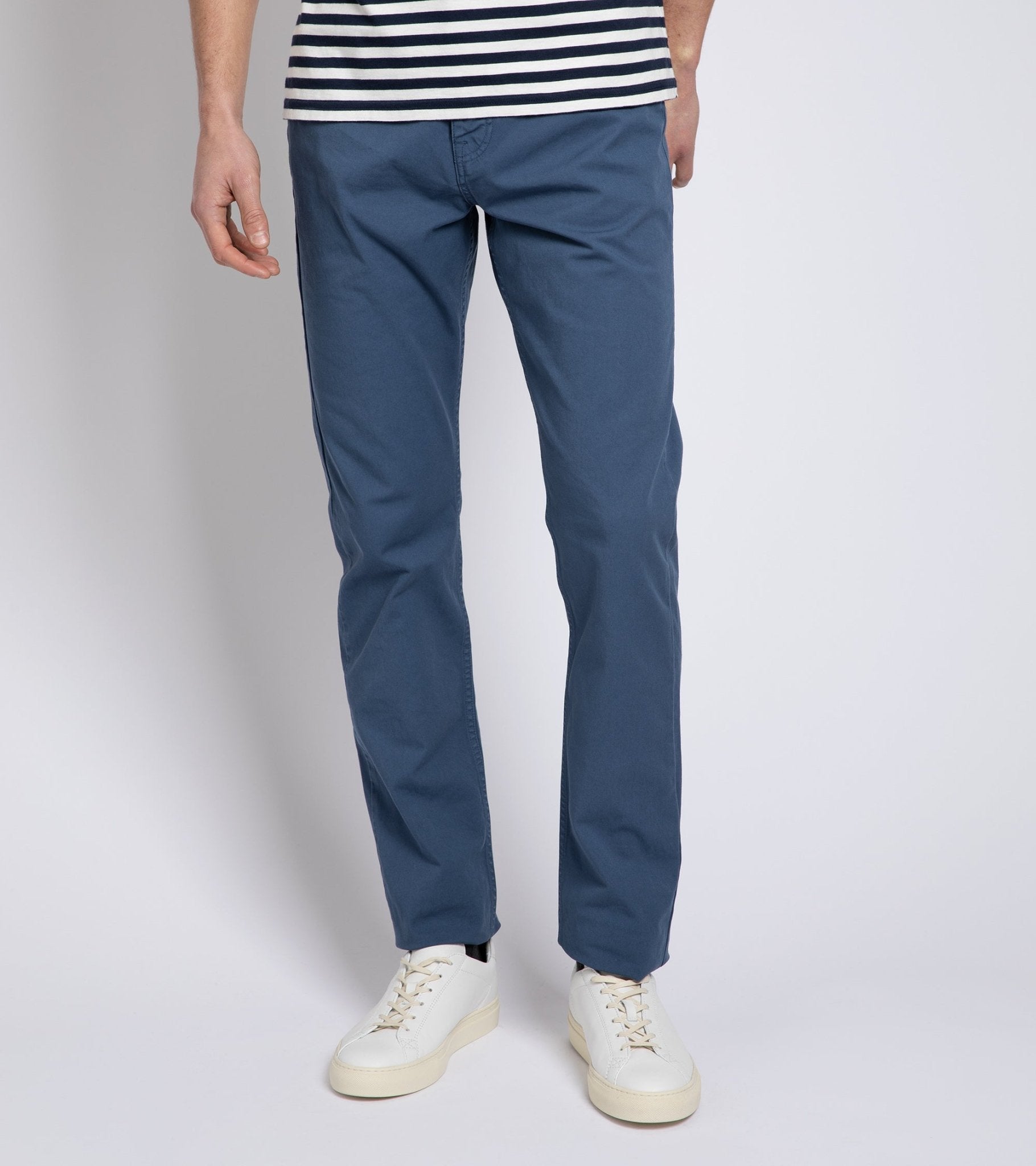 Trunk Duke Cotton 5 Pocket Trousers: Blue - Trunk Clothiers
