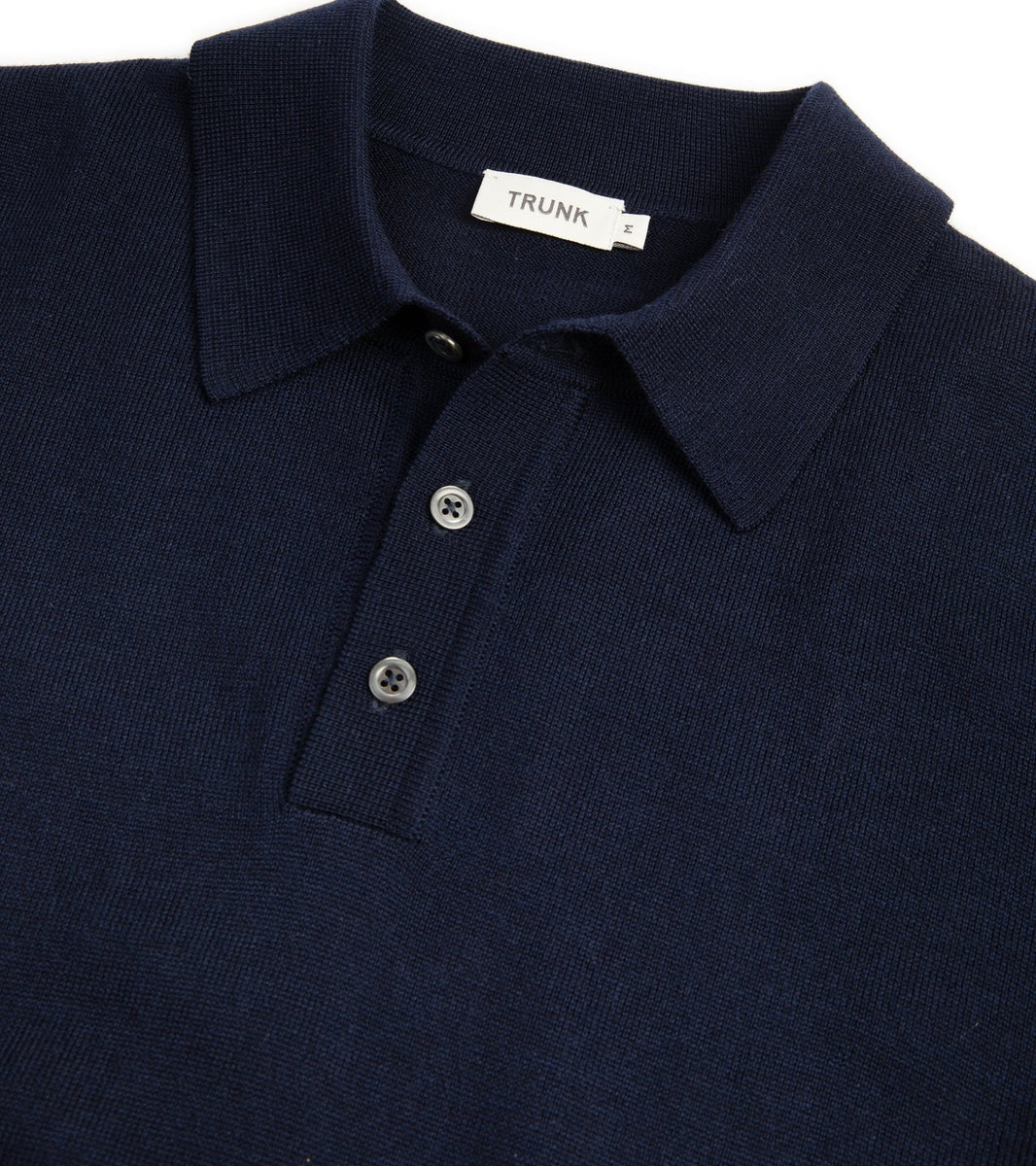 Trunk Enford Merino Knit Long Sleeve Polo Shirt: Navy – Trunk 
