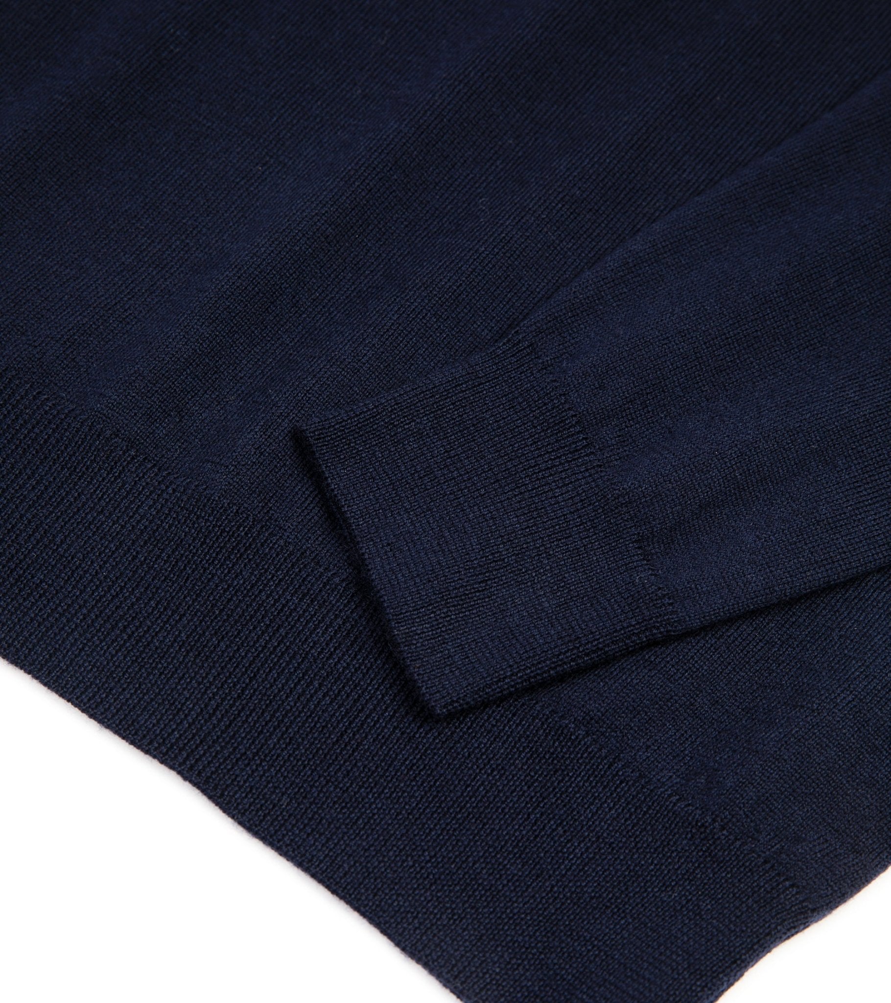 Trunk Enford Merino Knit Long Sleeve Polo Shirt: Navy - Trunk Clothiers