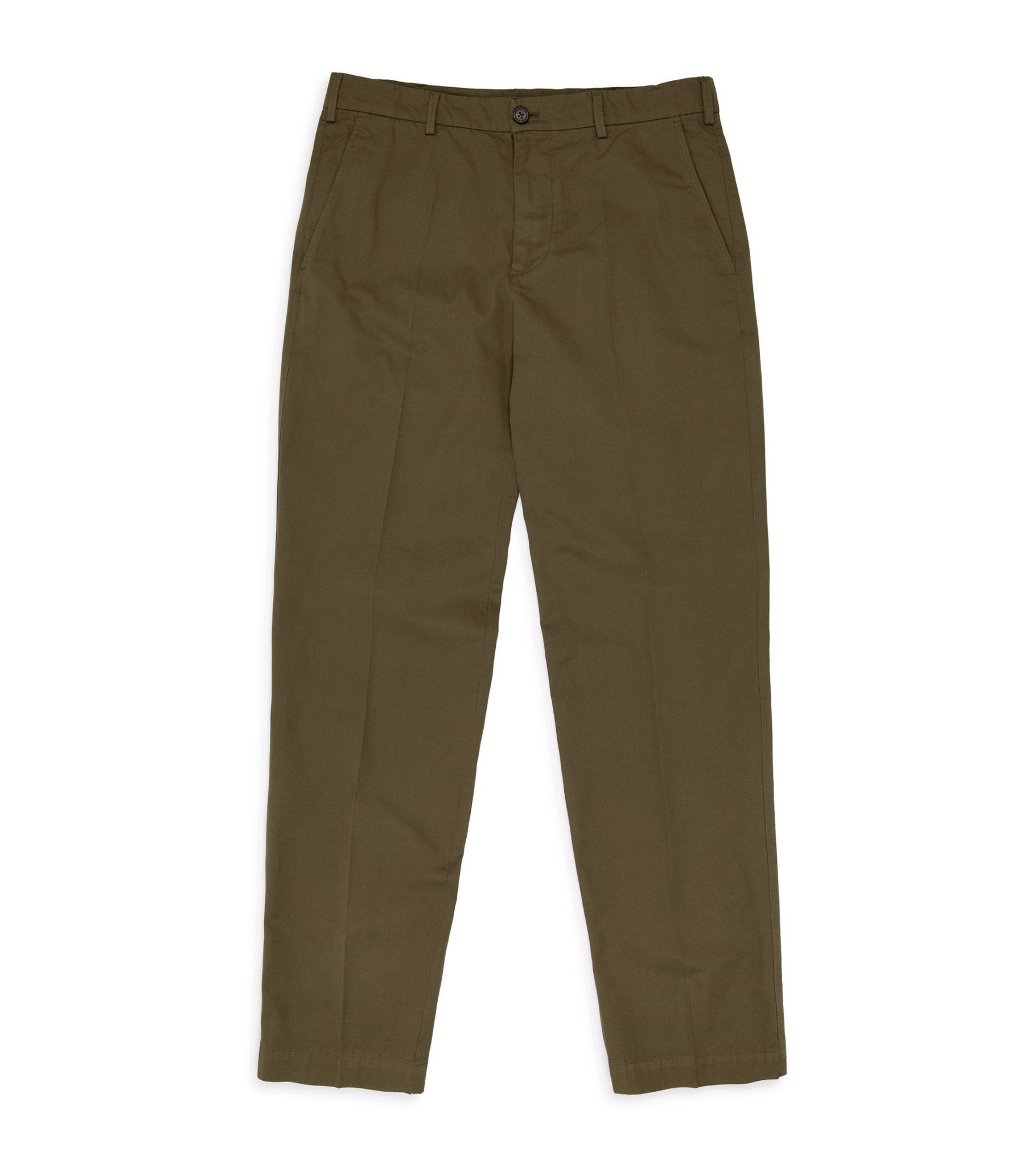 Trunk Hallam Cotton Poplin Trousers: Olive - Trunk Clothiers