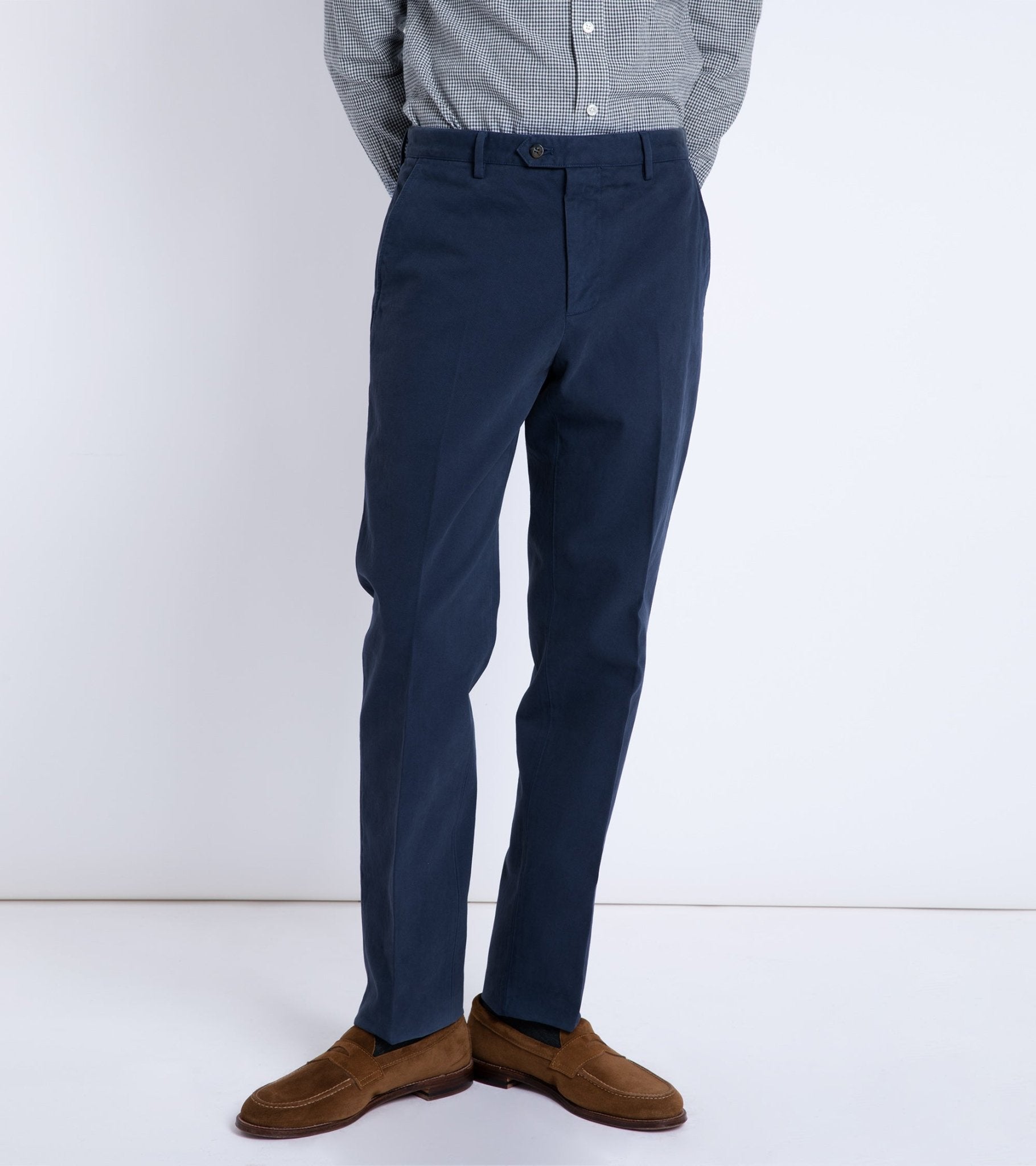 Trunk Stanhope Cotton Twill Trousers: Washed Navy - Trunk Clothiers