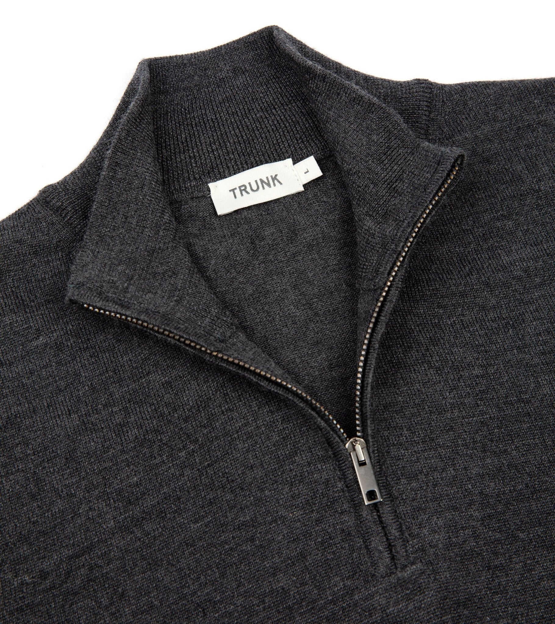 Trunk Trebeck Merino Half Zip Sweater: Charcoal - Trunk Clothiers