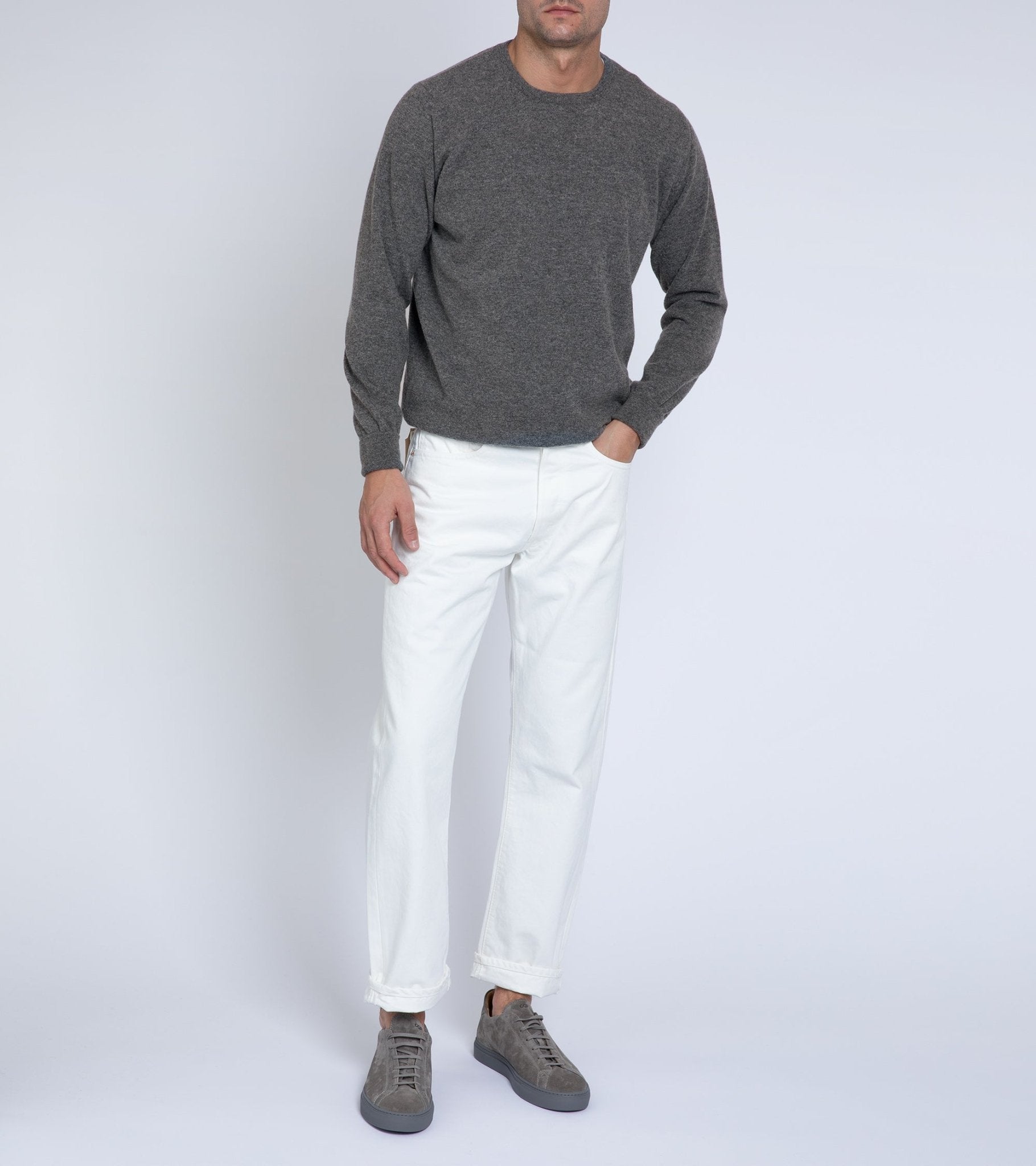 Trunk Walden Geelong Crew Neck Sweater: Grey - Trunk Clothiers