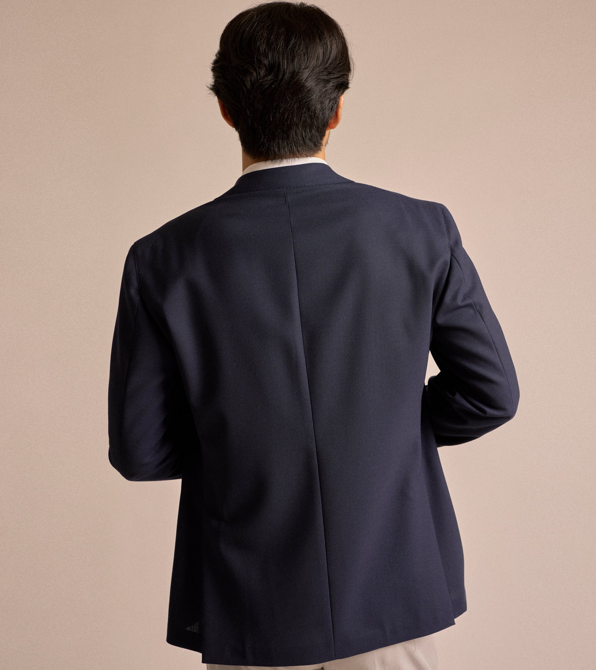 Trunk Webb Tropical Wool Double Breasted Jacket: Navy