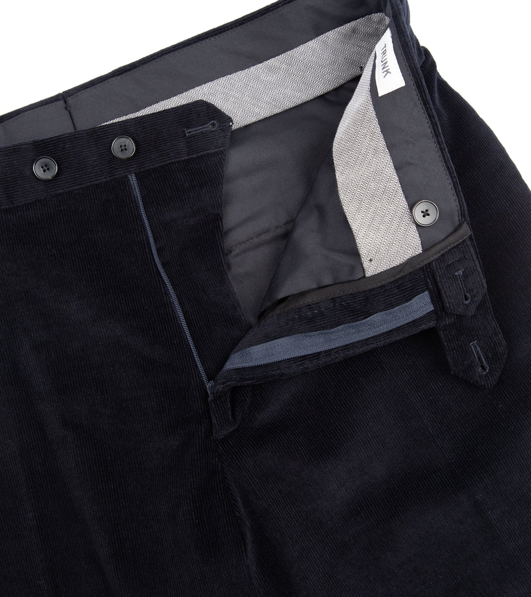 Trunk Wigmore Italian Cotton Needlecord Suit Trousers: Navy - Trunk Clothiers