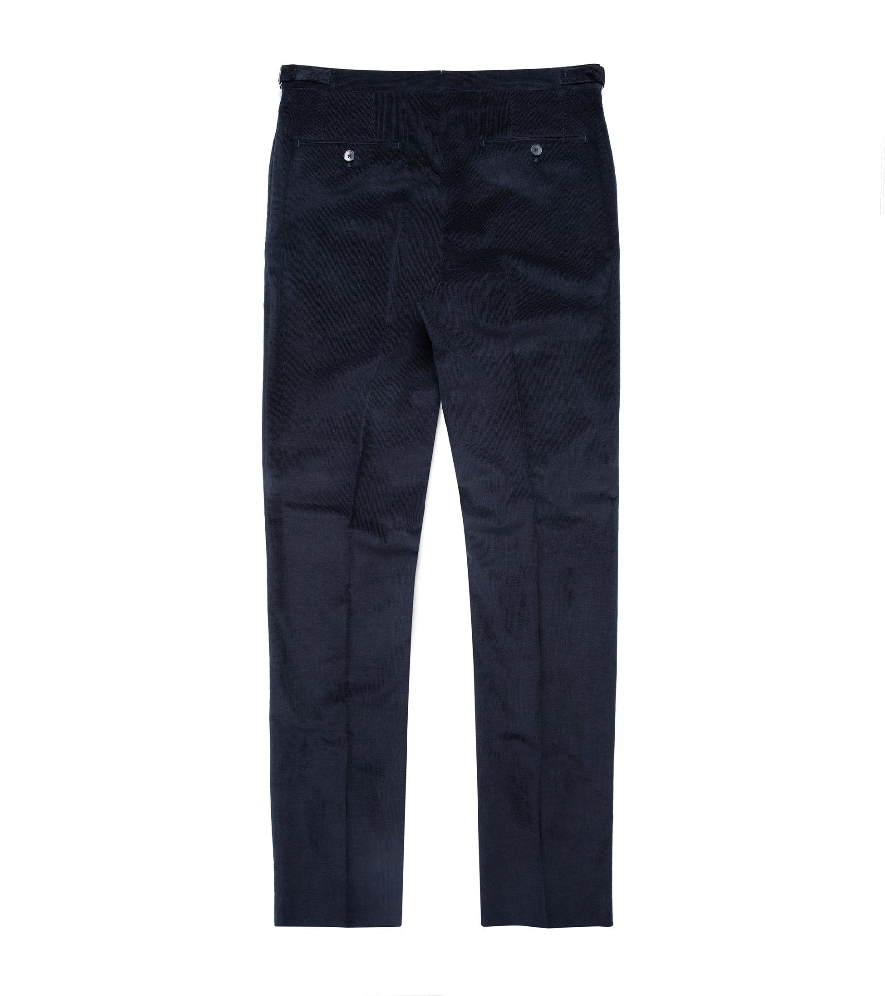 Trunk Wigmore Italian Cotton Needlecord Suit Trousers: Navy - Trunk Clothiers