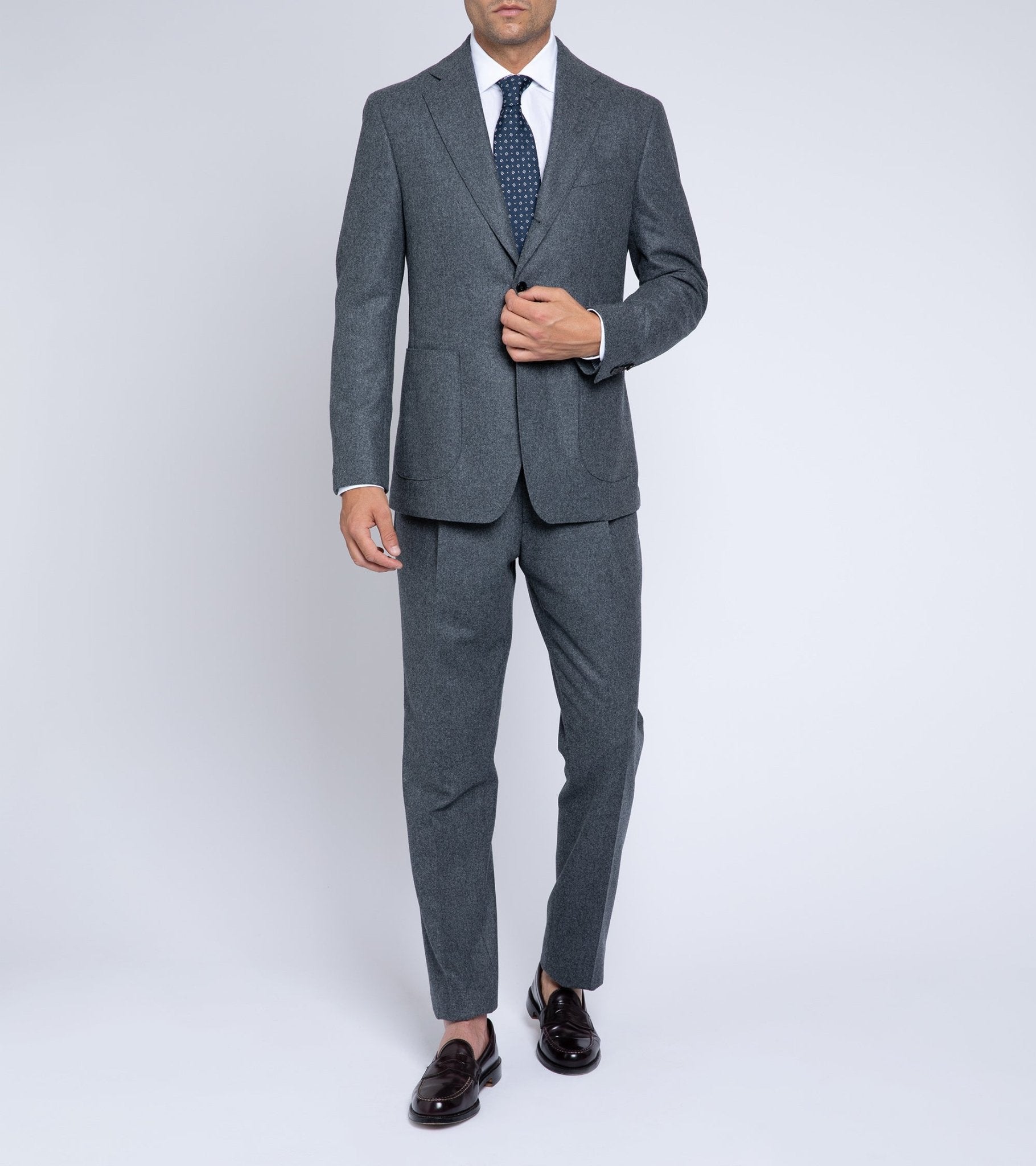 Trunk Wigmore Wool Flannel Suit Jacket: Charcoal - Trunk Clothiers