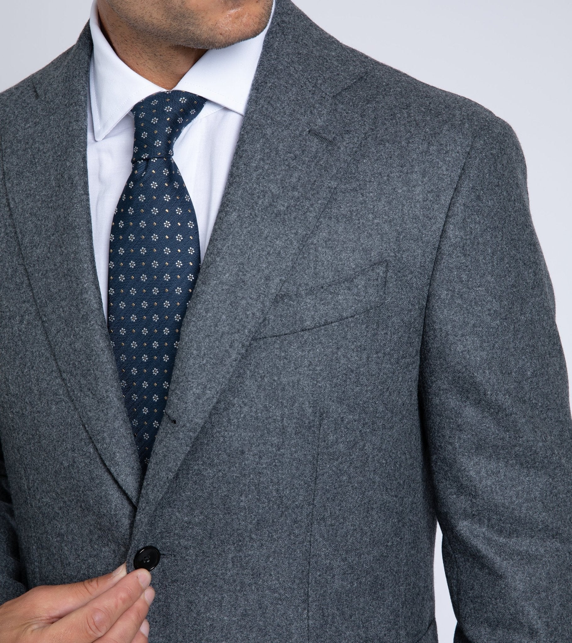 Trunk Wigmore Wool Flannel Suit Jacket: Charcoal - Trunk Clothiers