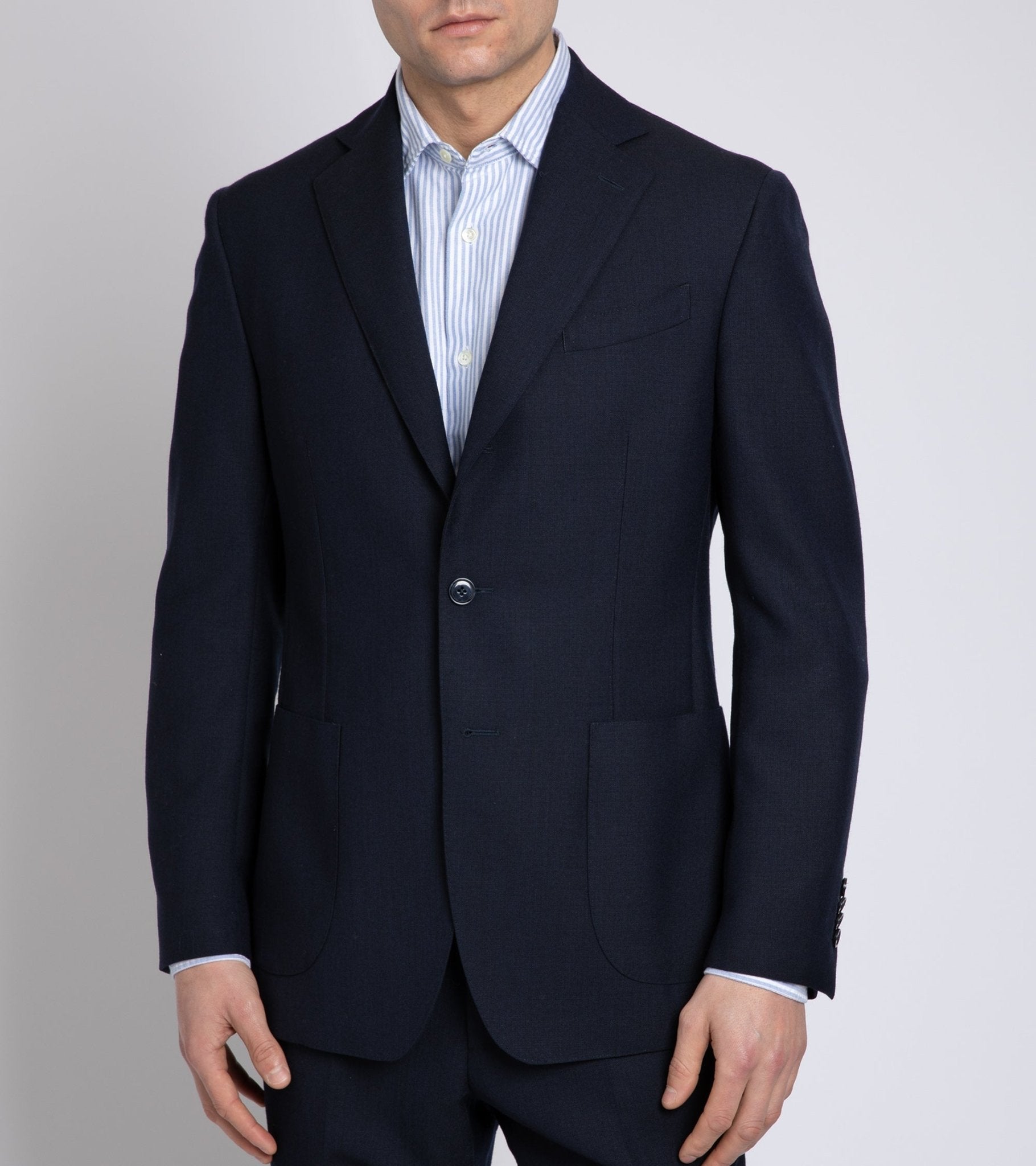 Trunk Wigmore Wool Fresco Suit Jacket: Navy - Trunk Clothiers