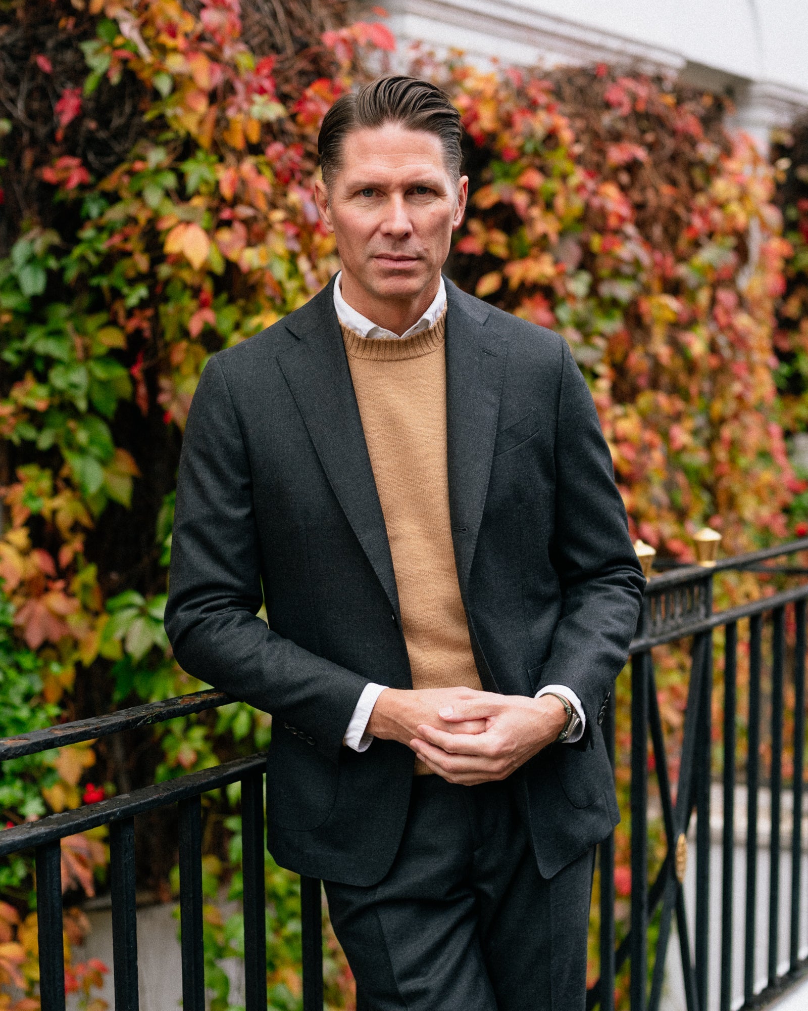 Trunk Wigmore Wool Twill Suit Jacket: Charcoal - Trunk Clothiers