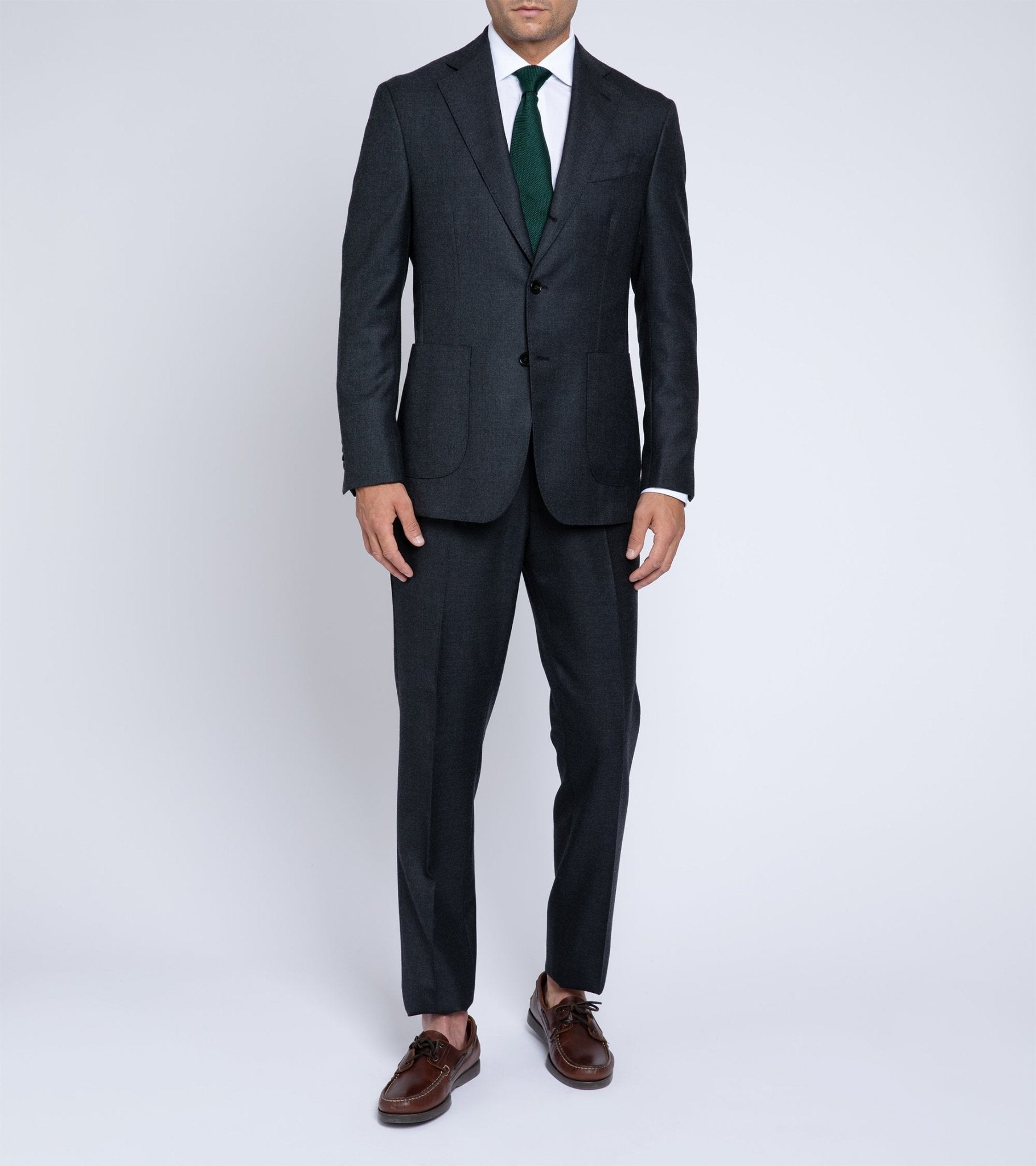 Trunk Wigmore Wool Twill Suit Jacket: Charcoal - Trunk Clothiers