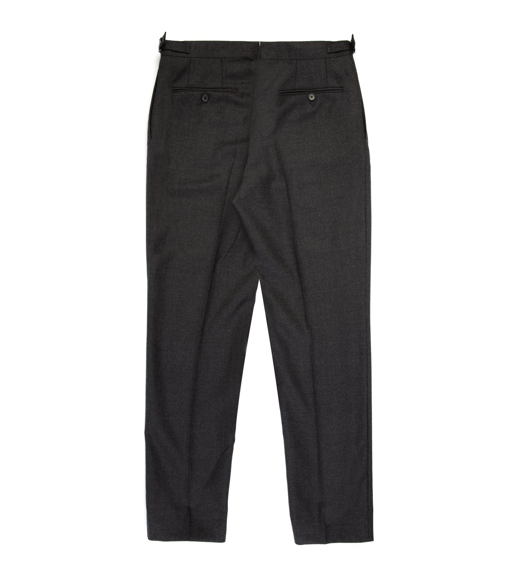 Trunk Wigmore Wool Twill Suit Trousers: Charcoal - Trunk Clothiers