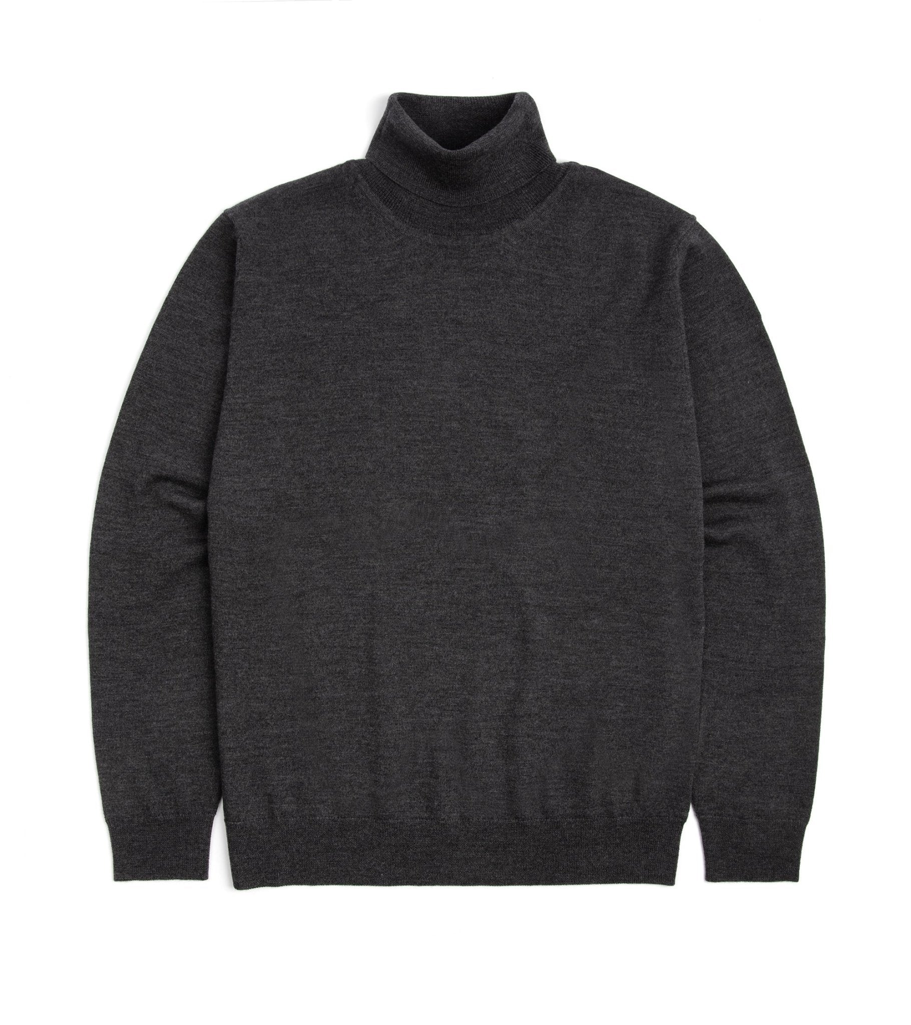 Trunk William Merino Roll Neck Sweater: Charcoal - Trunk Clothiers