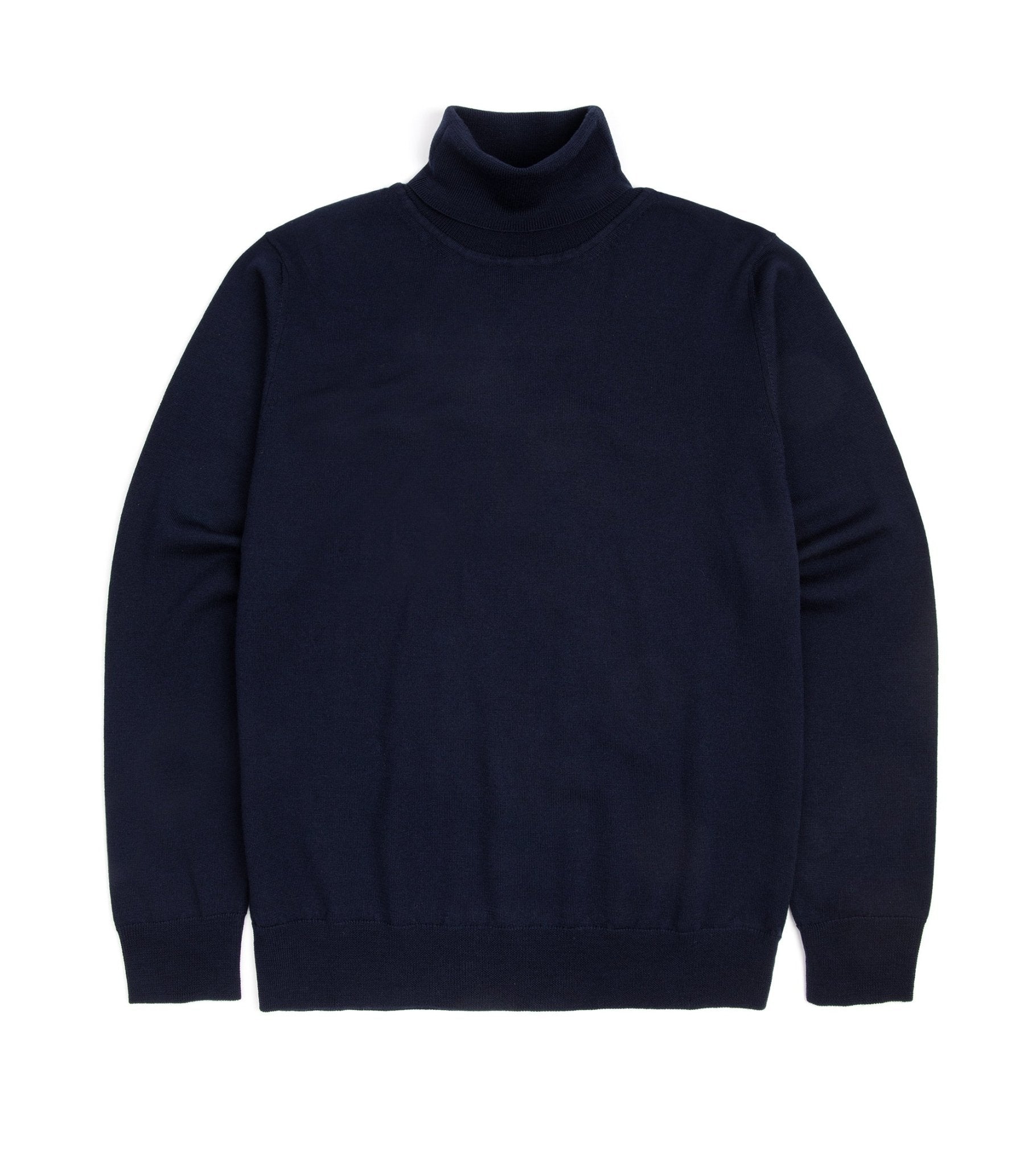 Trunk William Merino Roll Neck Sweater: Navy - Trunk Clothiers