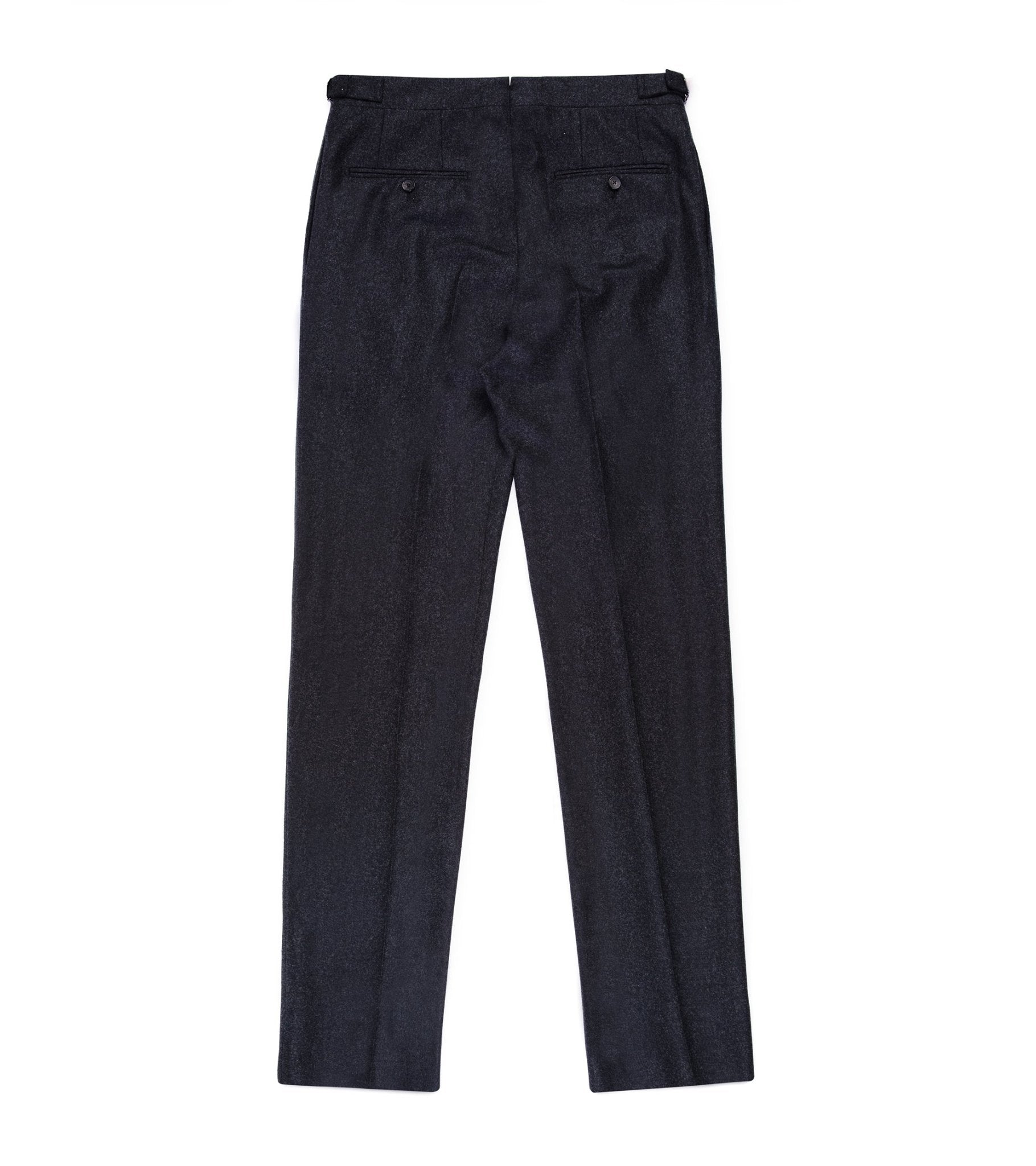 Trunk Winsley Single Pleat Wool Flannel Trousers: Dark Charcoal - Trunk Clothiers