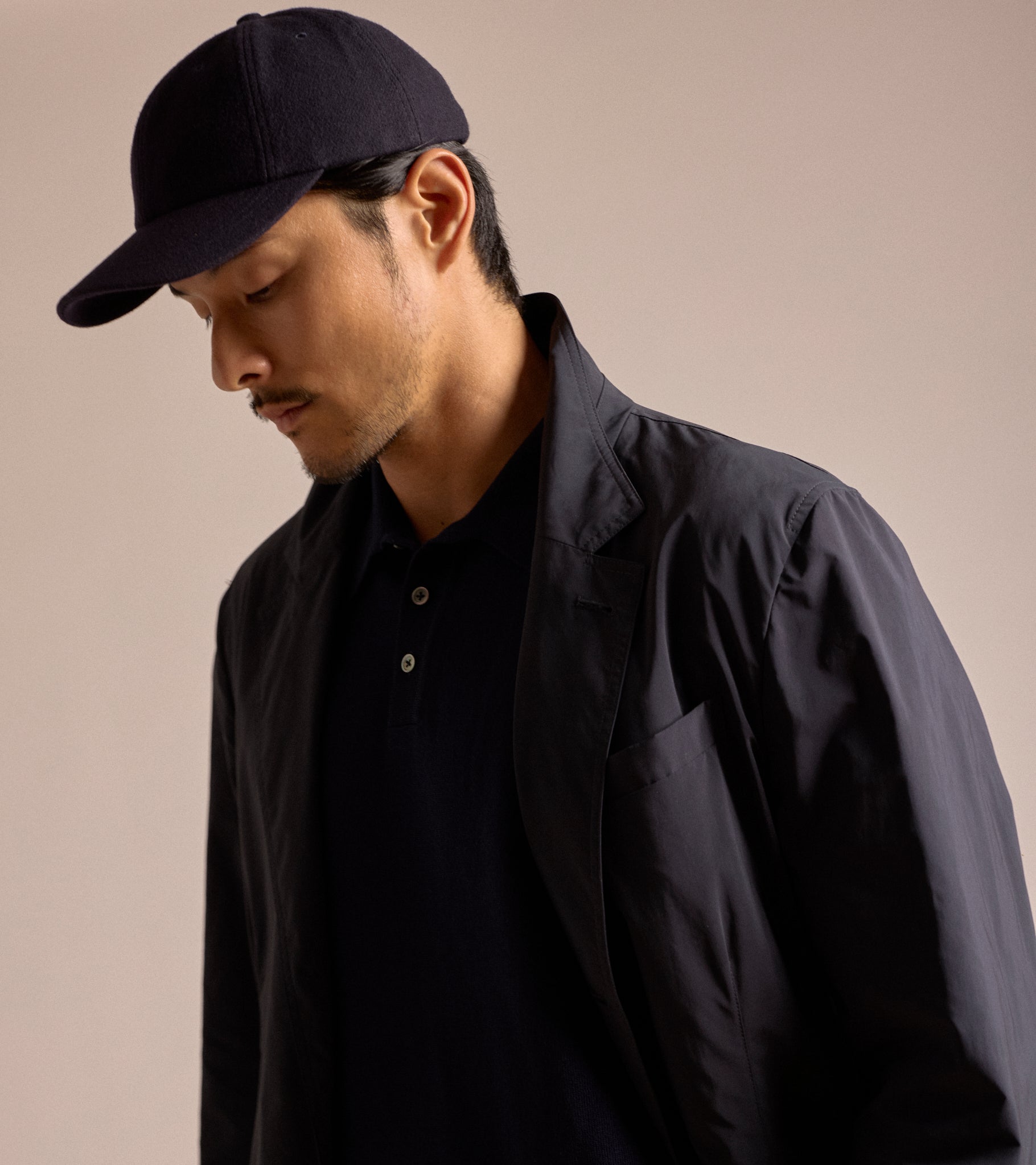 Trunk Wool Flannel Baseball Cap: Navy