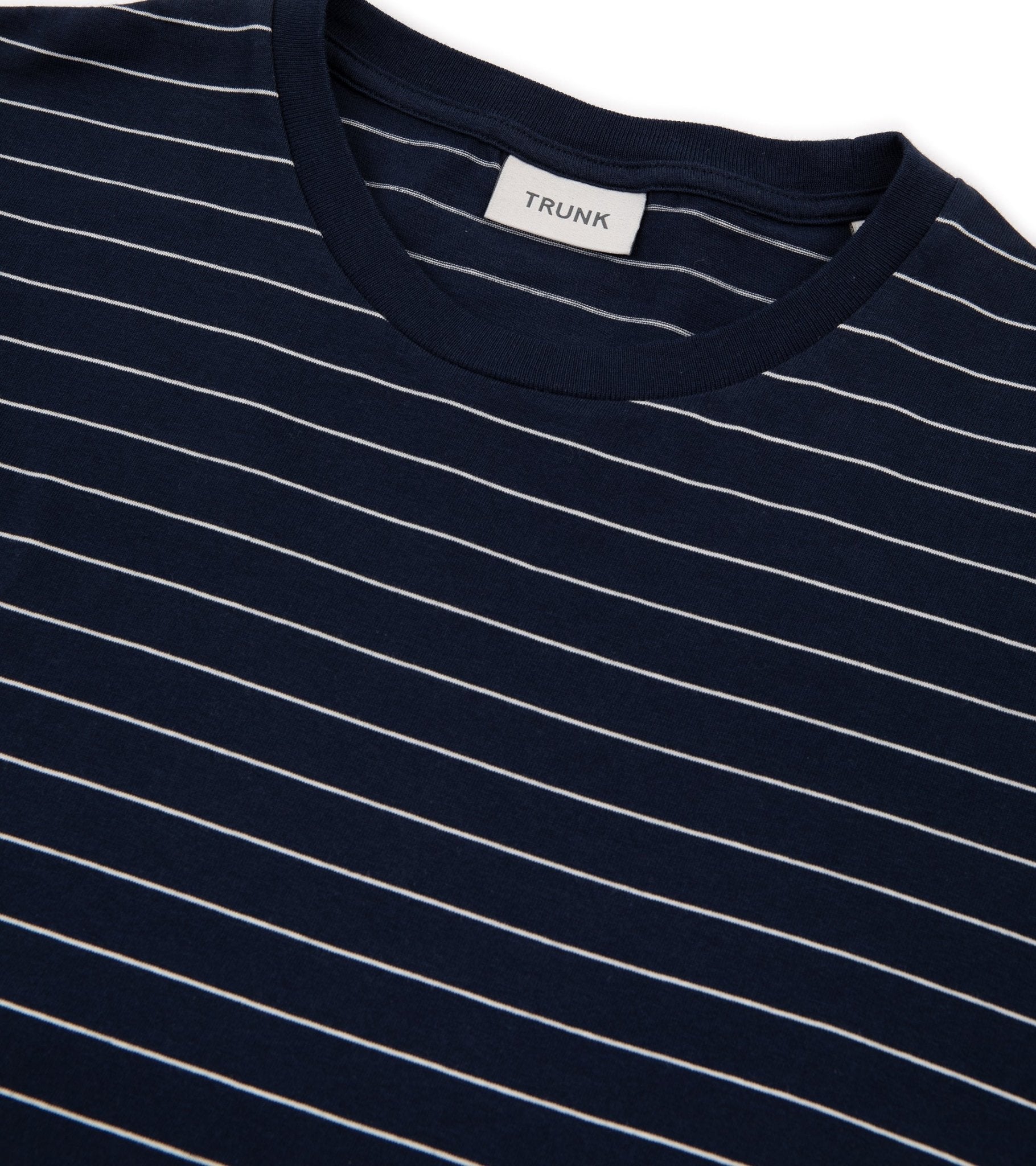 Trunk York Organic Cotton Fine Stripe T-Shirt: Navy - Trunk Clothiers