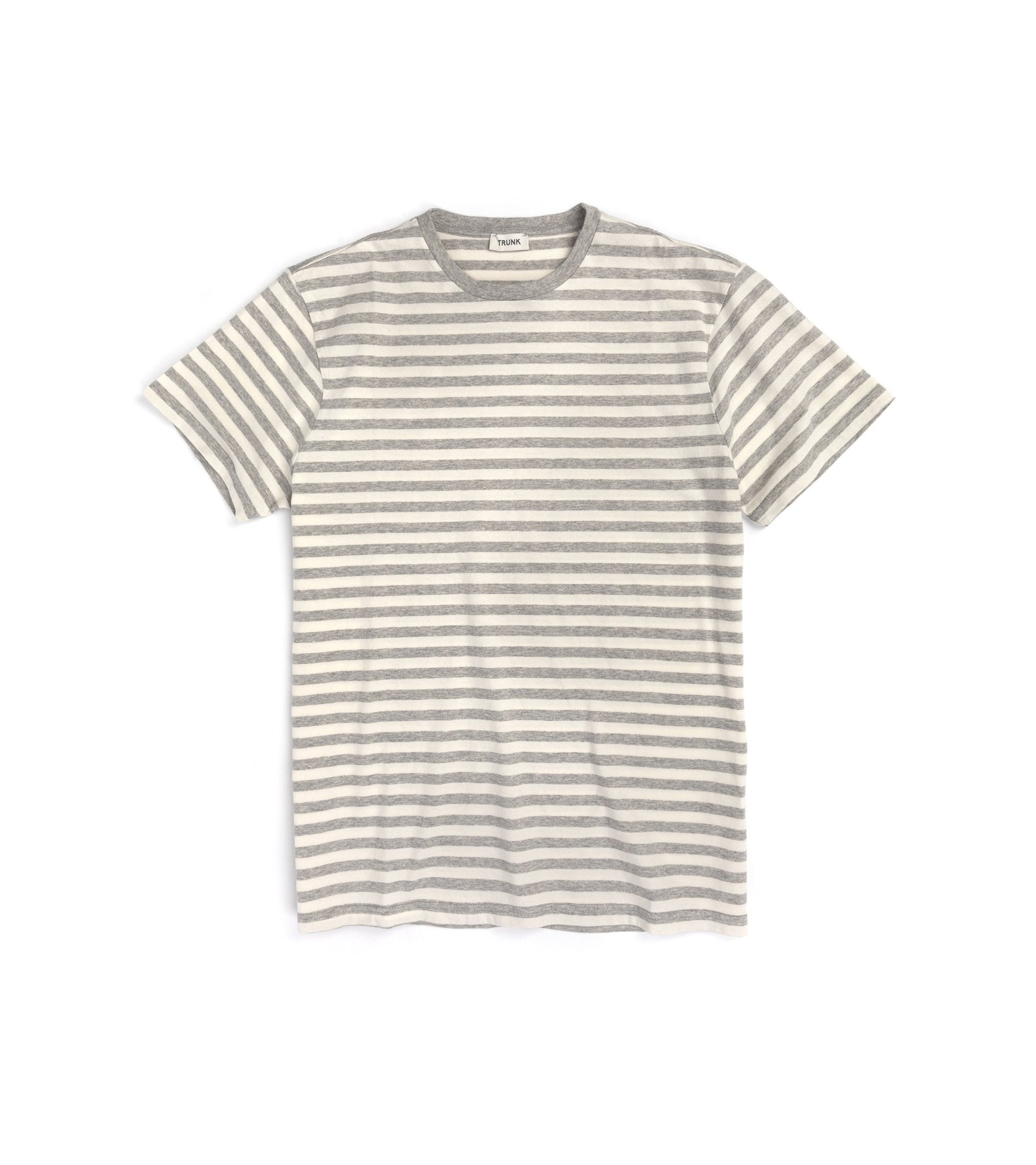 Trunk York Stripe T-Shirt: Ecru/Grey - Trunk Clothiers