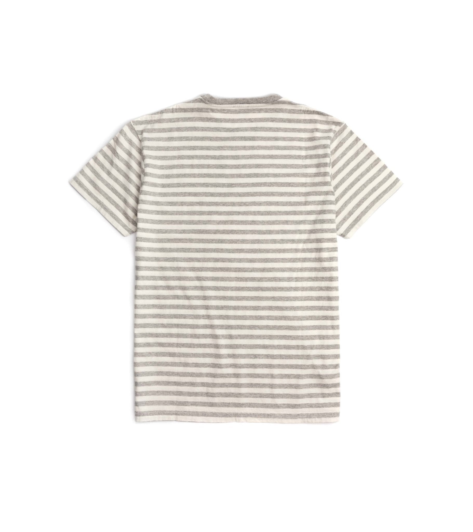 Trunk York Stripe T-Shirt: Ecru/Grey - Trunk Clothiers