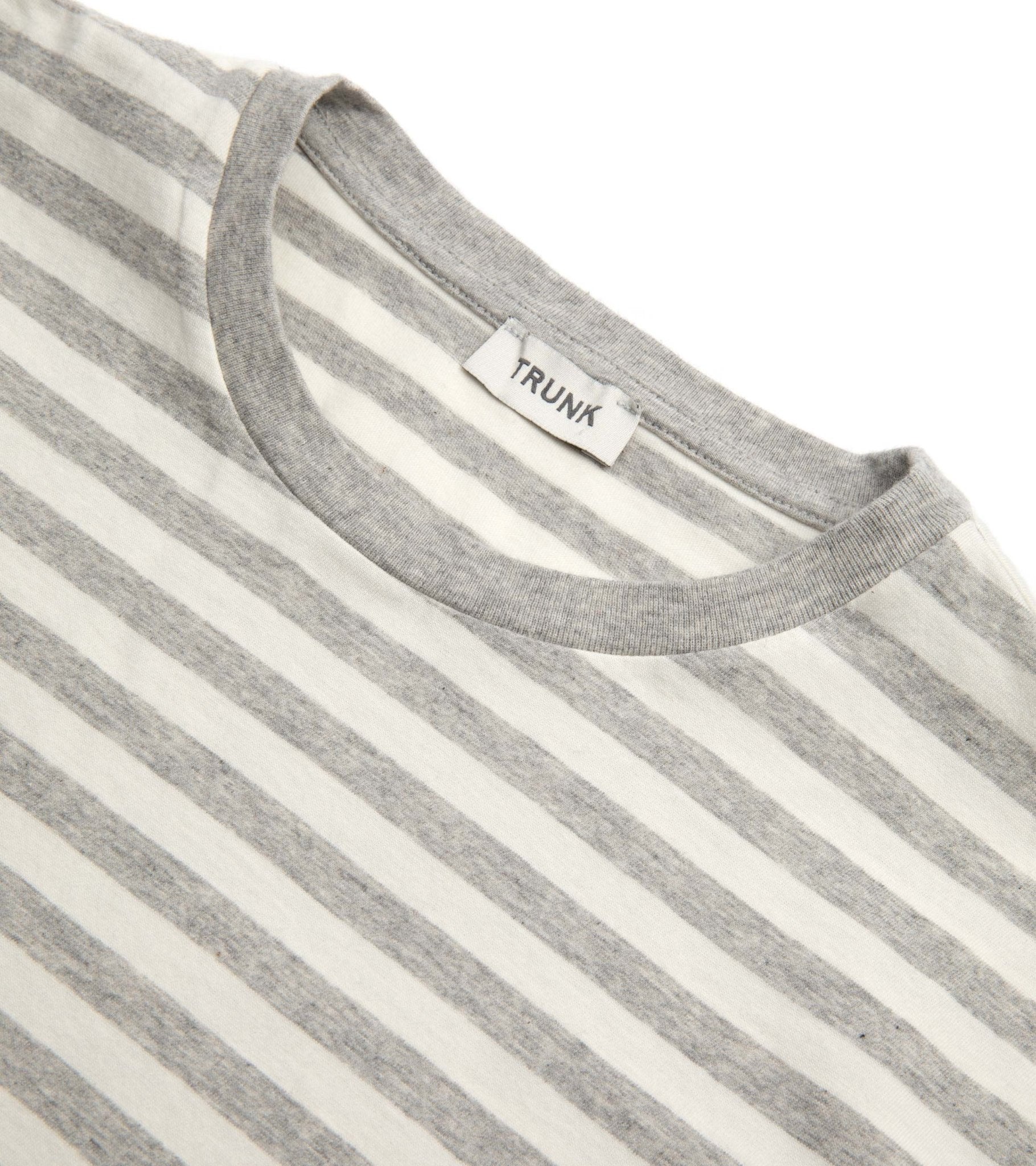Trunk York Stripe T-Shirt: Ecru/Grey - Trunk Clothiers