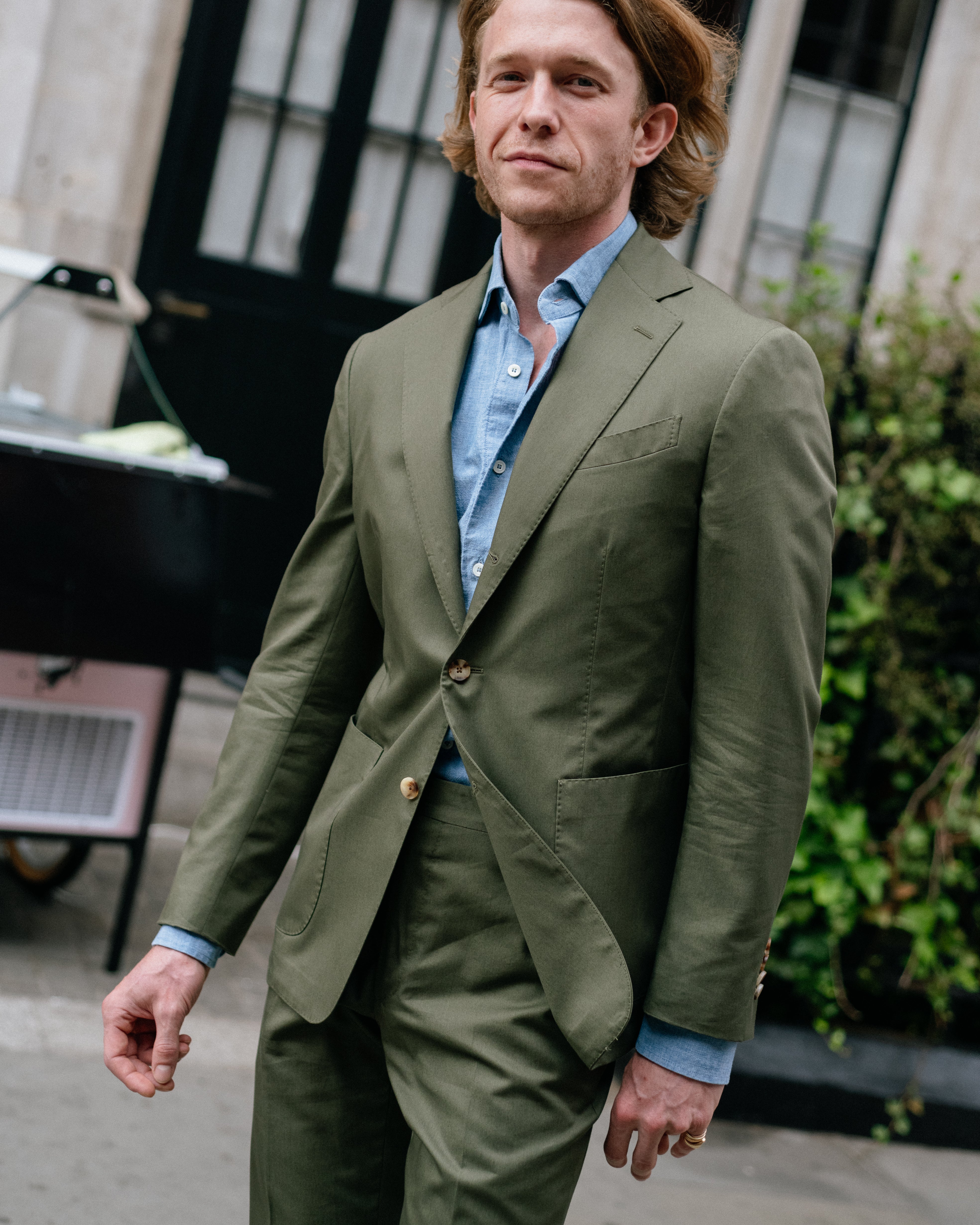Trunk Wigmore Organic Cotton Suit Jacket: Olive