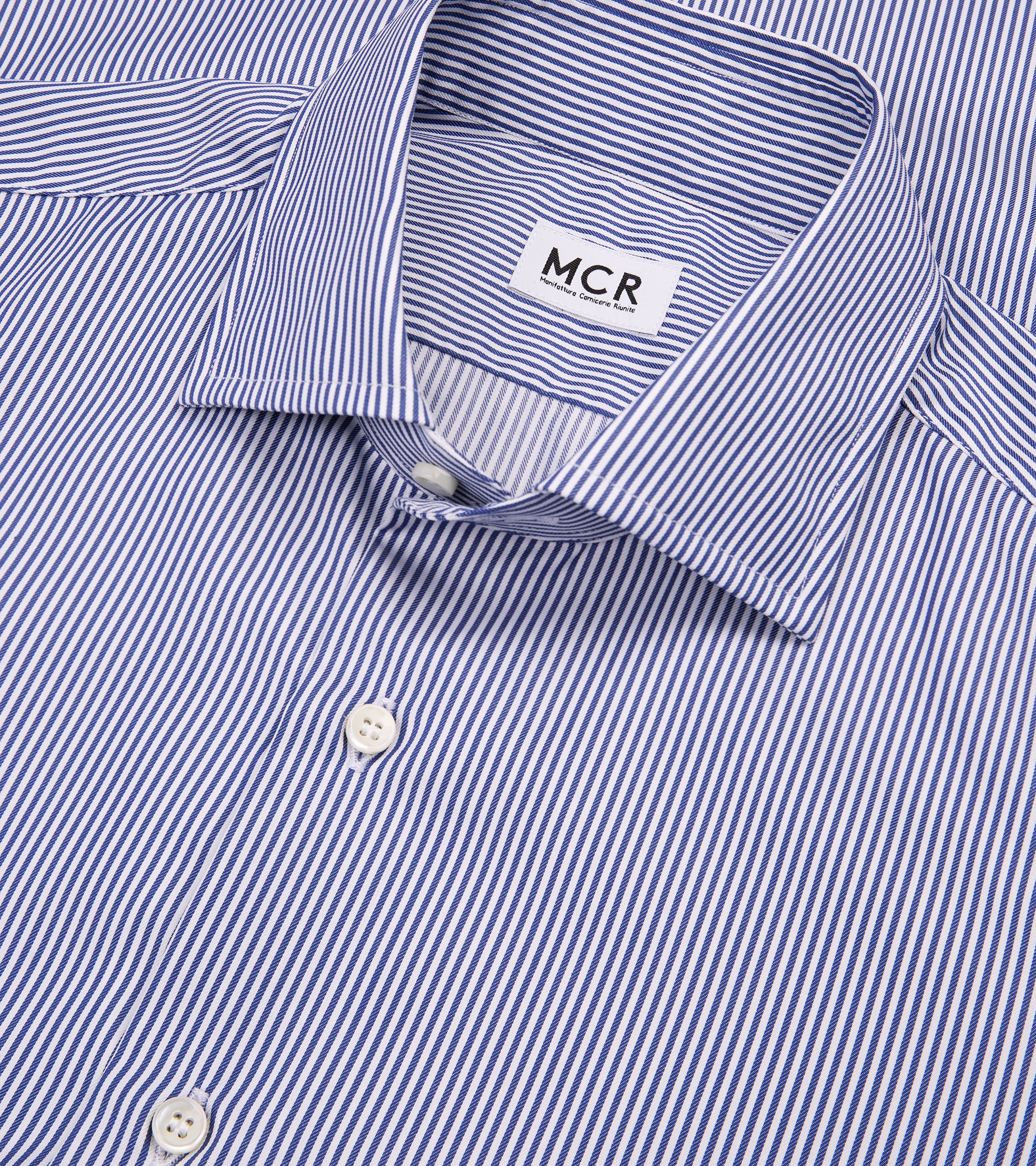 MCR Slim Twill Striped Shirt: Dark Blue