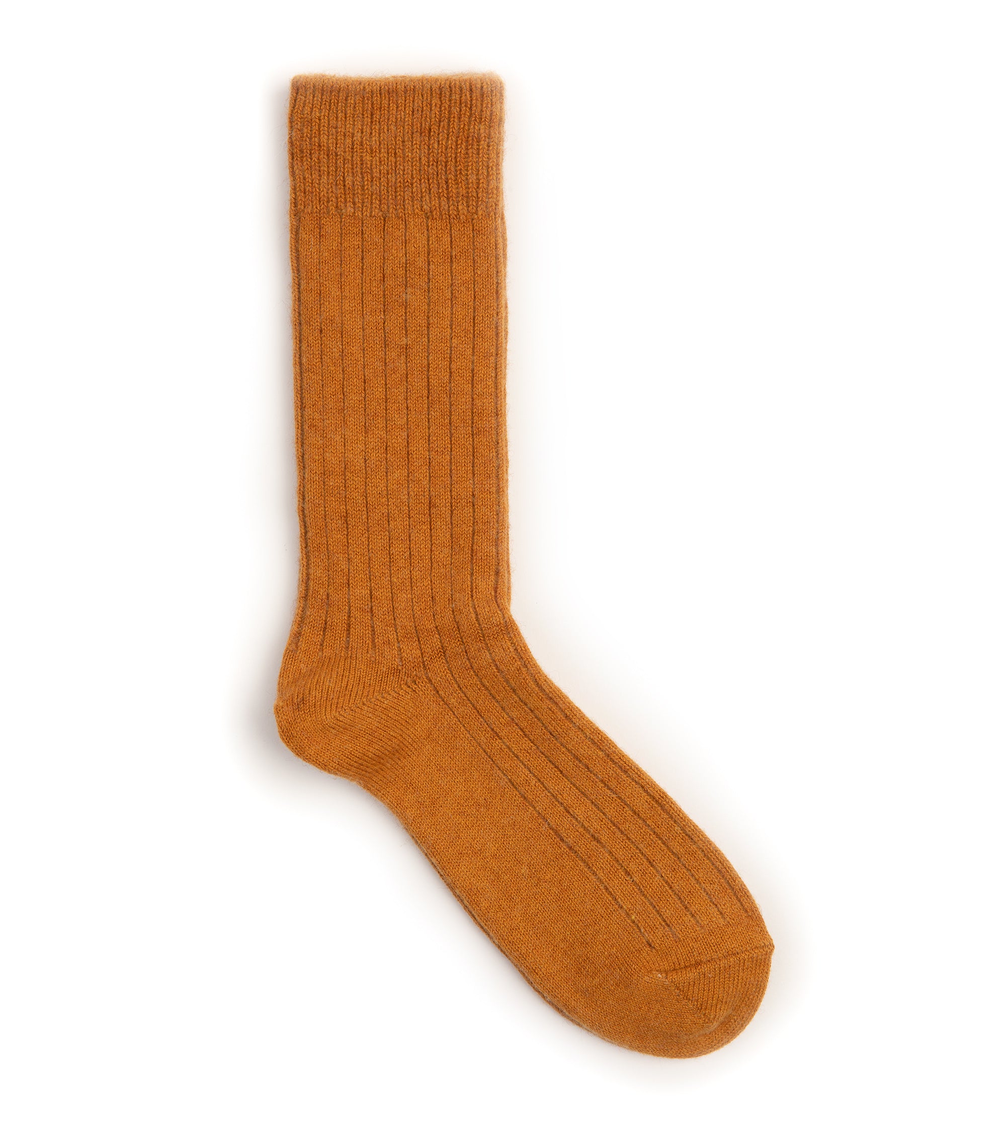 RoToTo Cotton Wool Ribbed Crew Socks: Gold